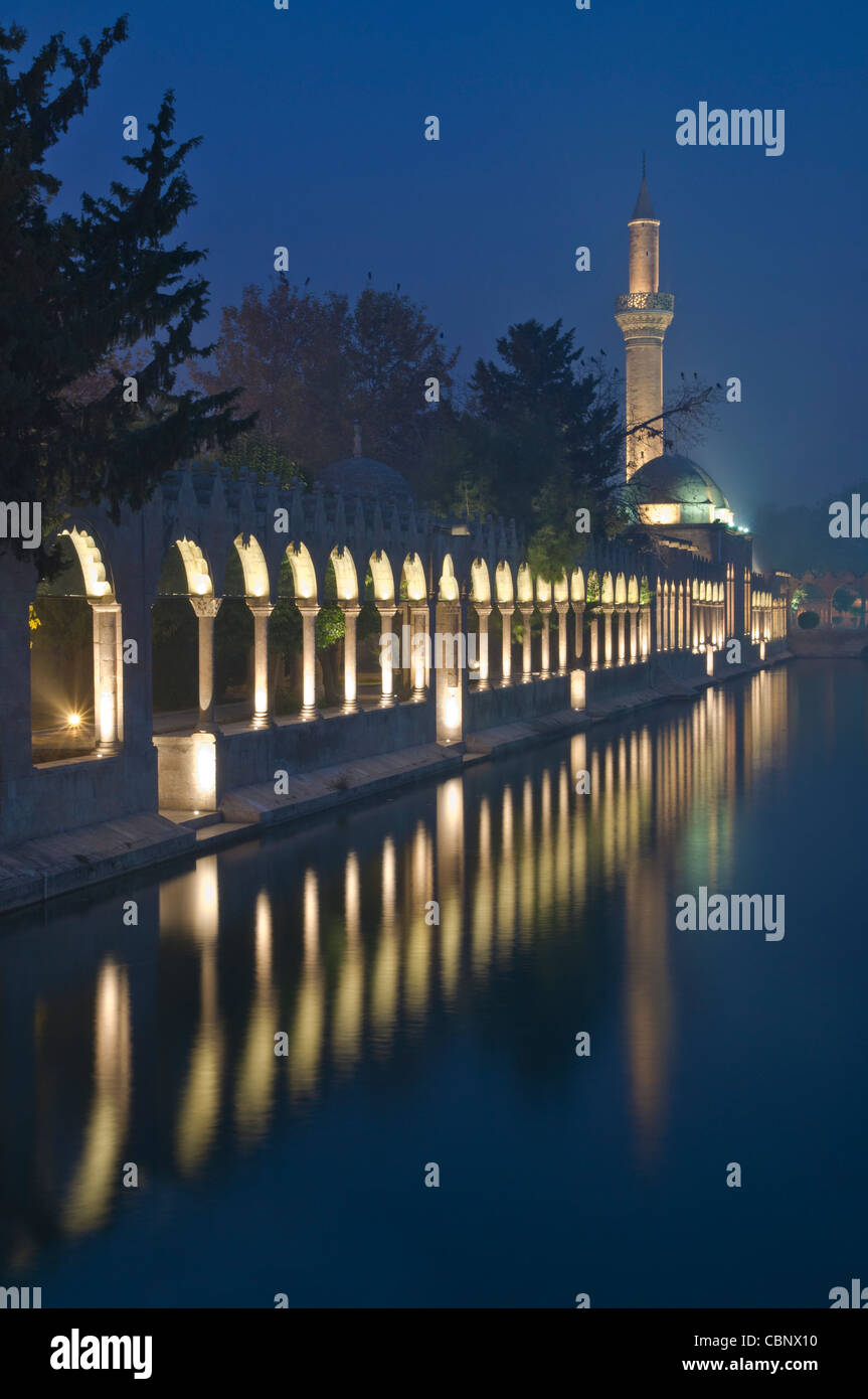 Pool of Abraham or Balikli Gol and Halil ur Rahman Mosque in Sanliurfa or Urfa, Turkey Stock Photo