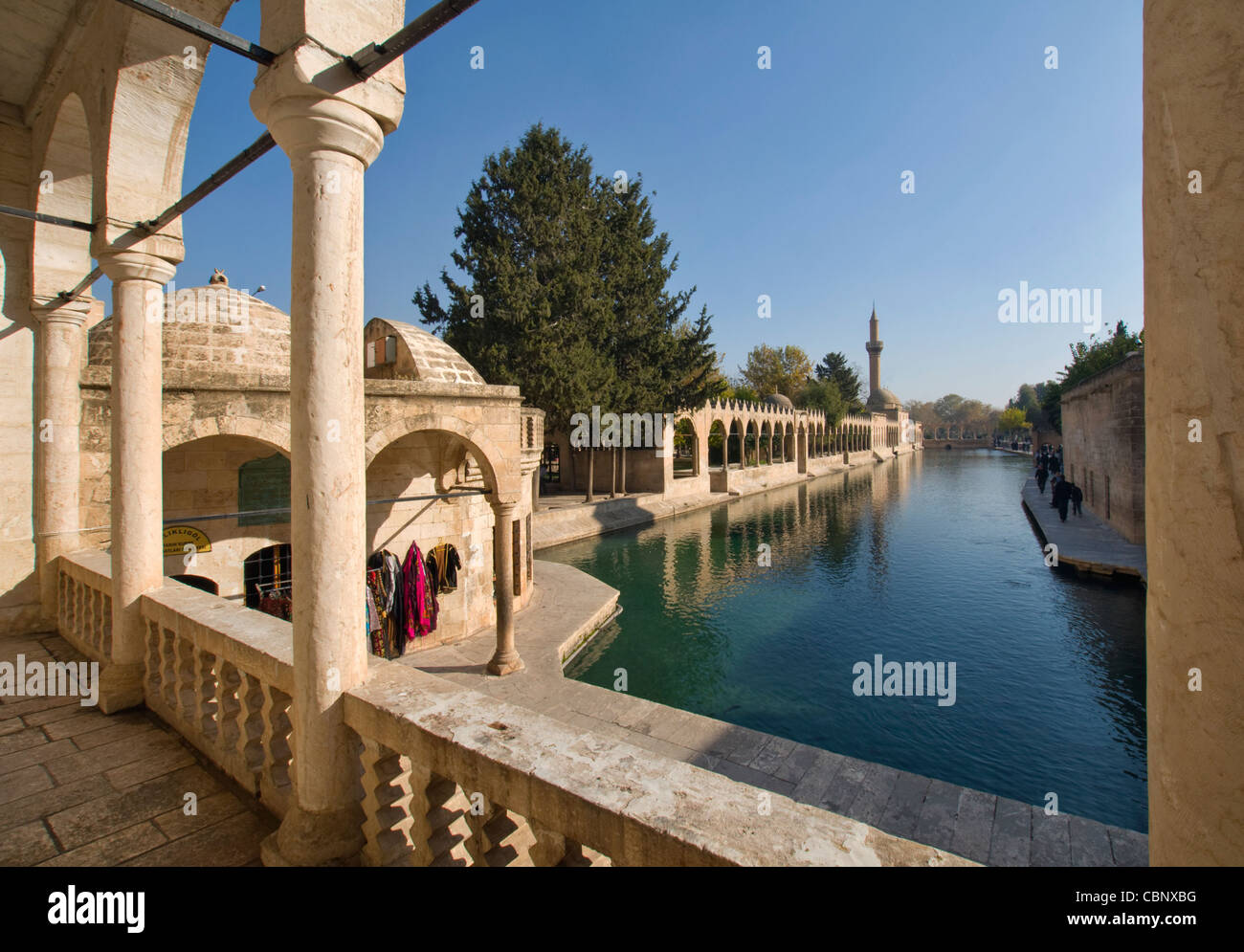 Pool of Abraham or Balikli Gol and Halil ur Rahman Mosque in Sanliurfa or Urfa, Turkey Stock Photo