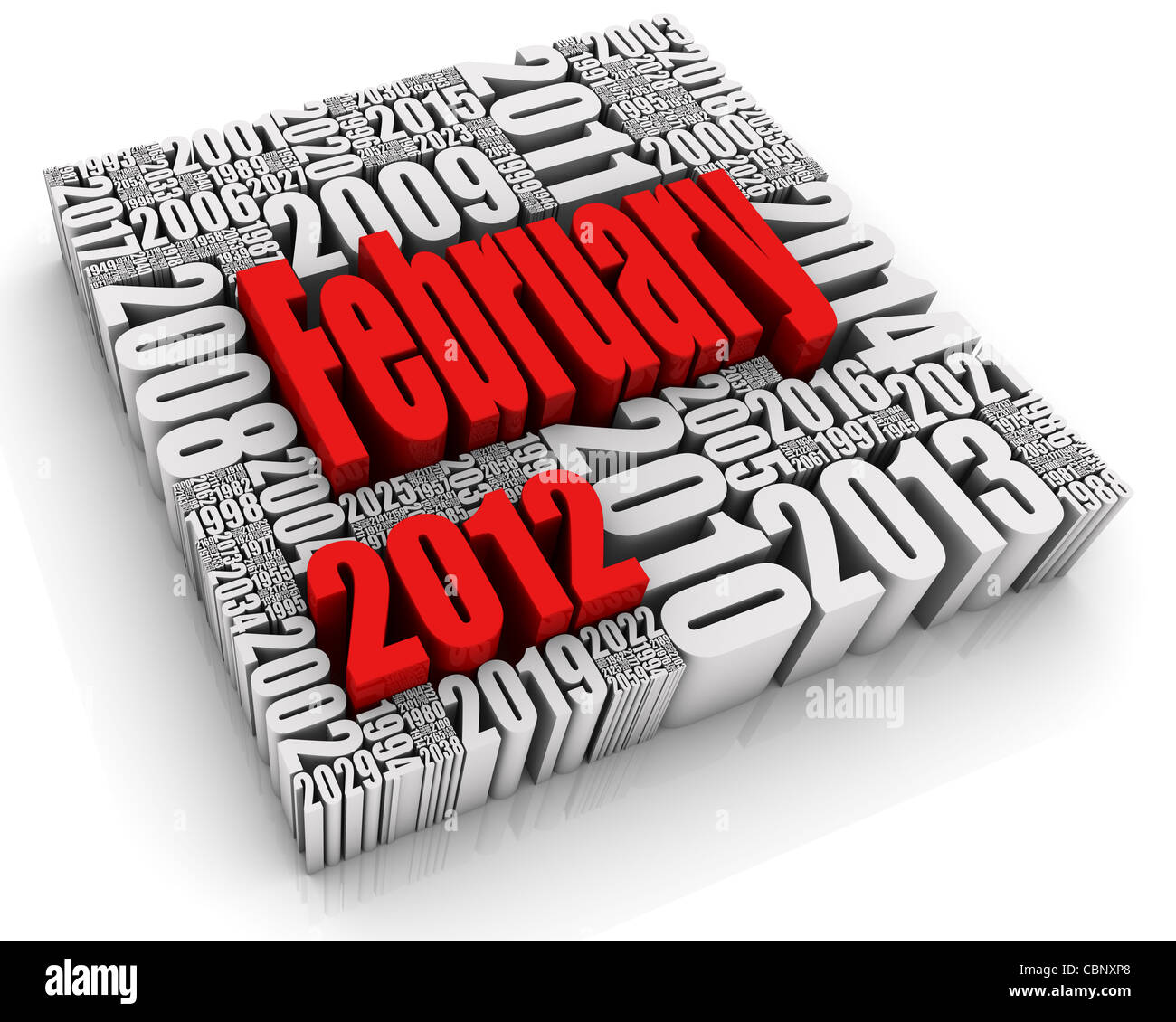 3D Text With Month Surrounded By Past And Future Dates Part Of A 