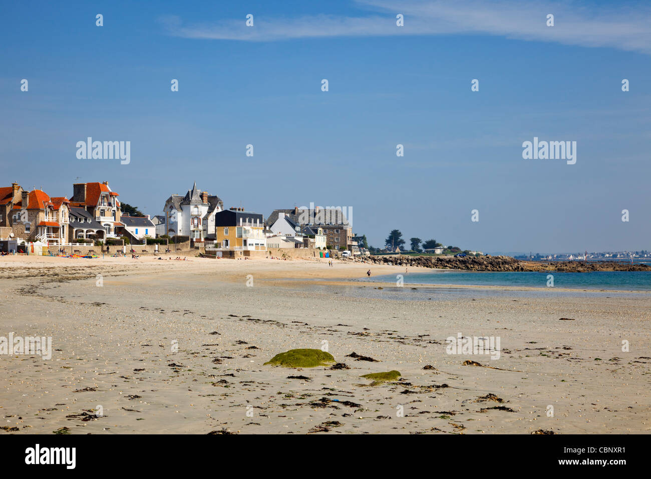 Brittany beach - Lamour Plage, Morbihan, Brittany, France Stock Photo