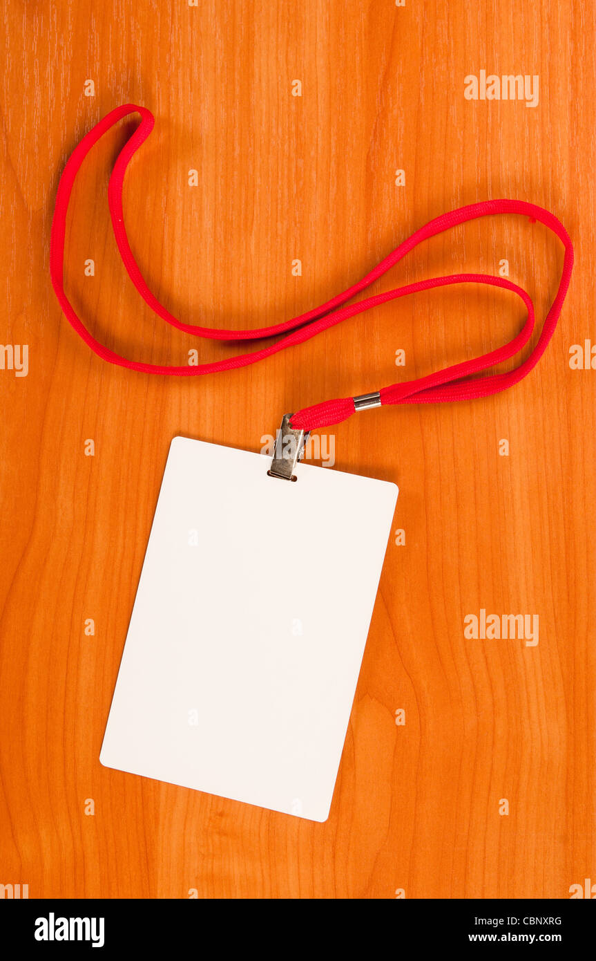 Identity card on wooden table Stock Photo - Alamy