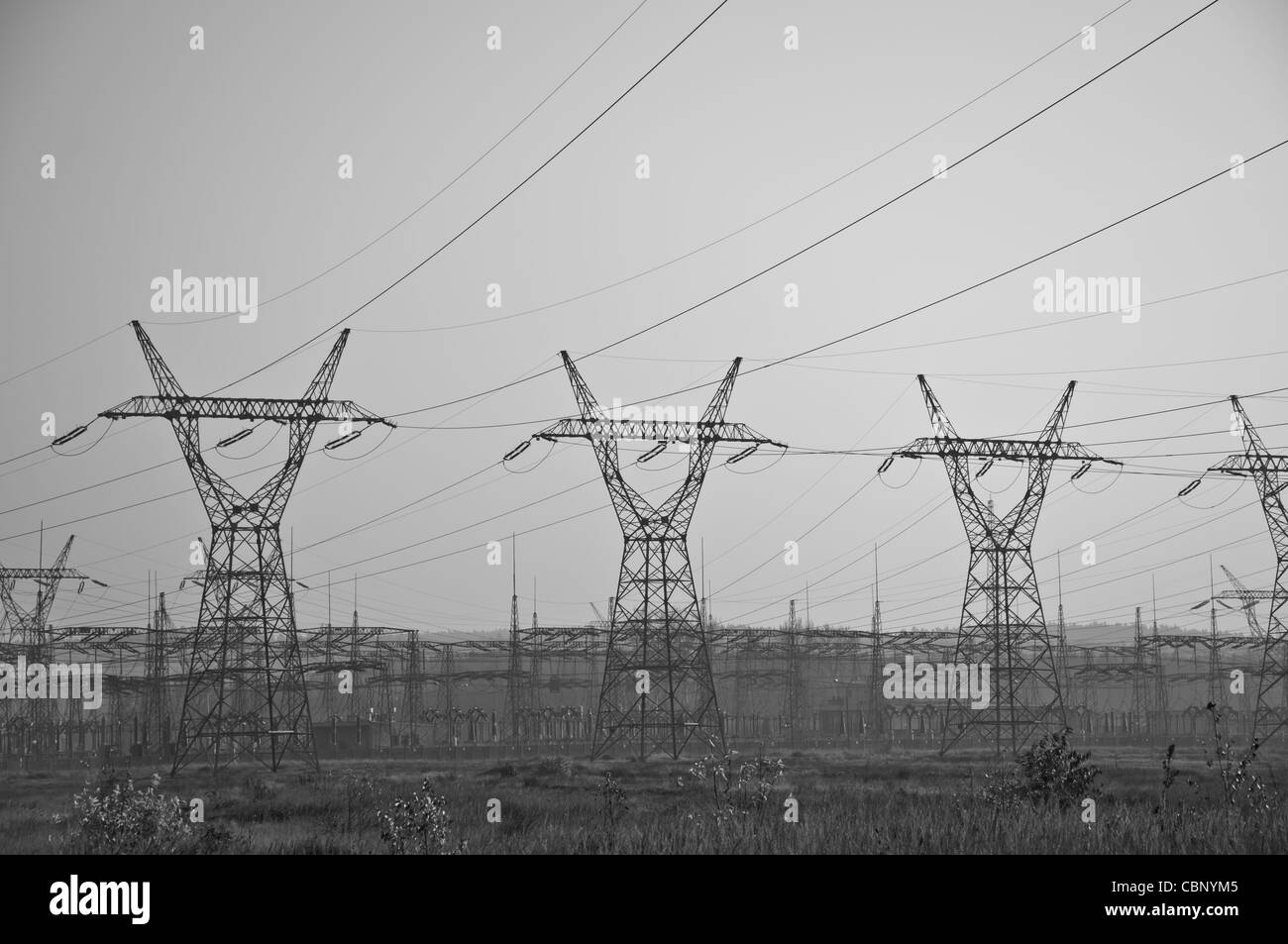 Pylon and transmission power line Stock Photo Alamy