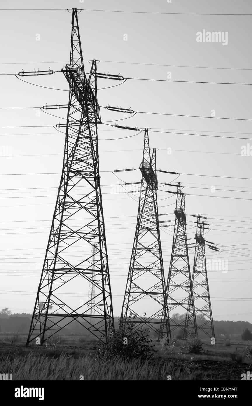 Pylon and transmission power line Stock Photo Alamy