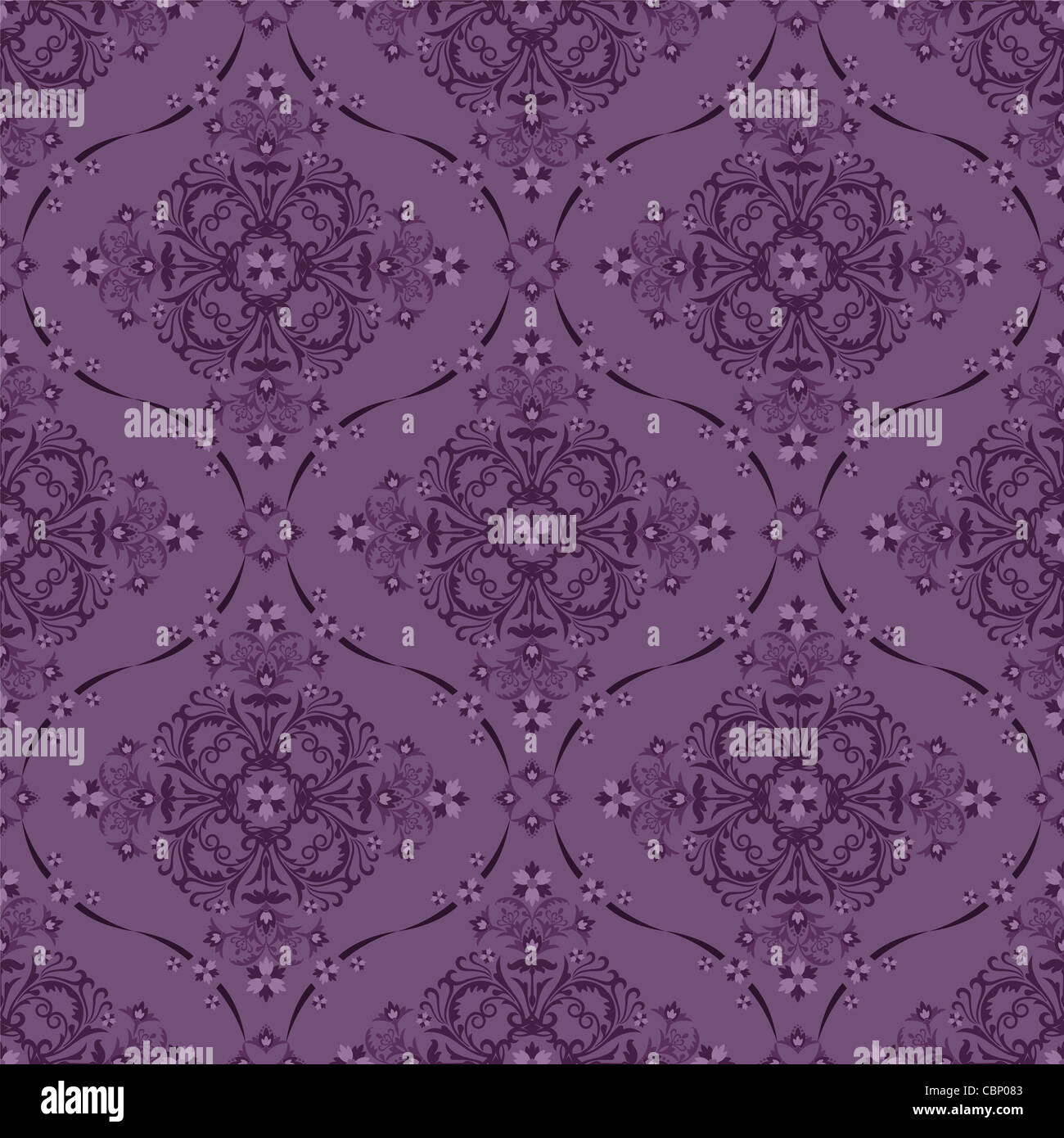Seamless pink and purple luxury floral wallpaper pattern Stock Photo