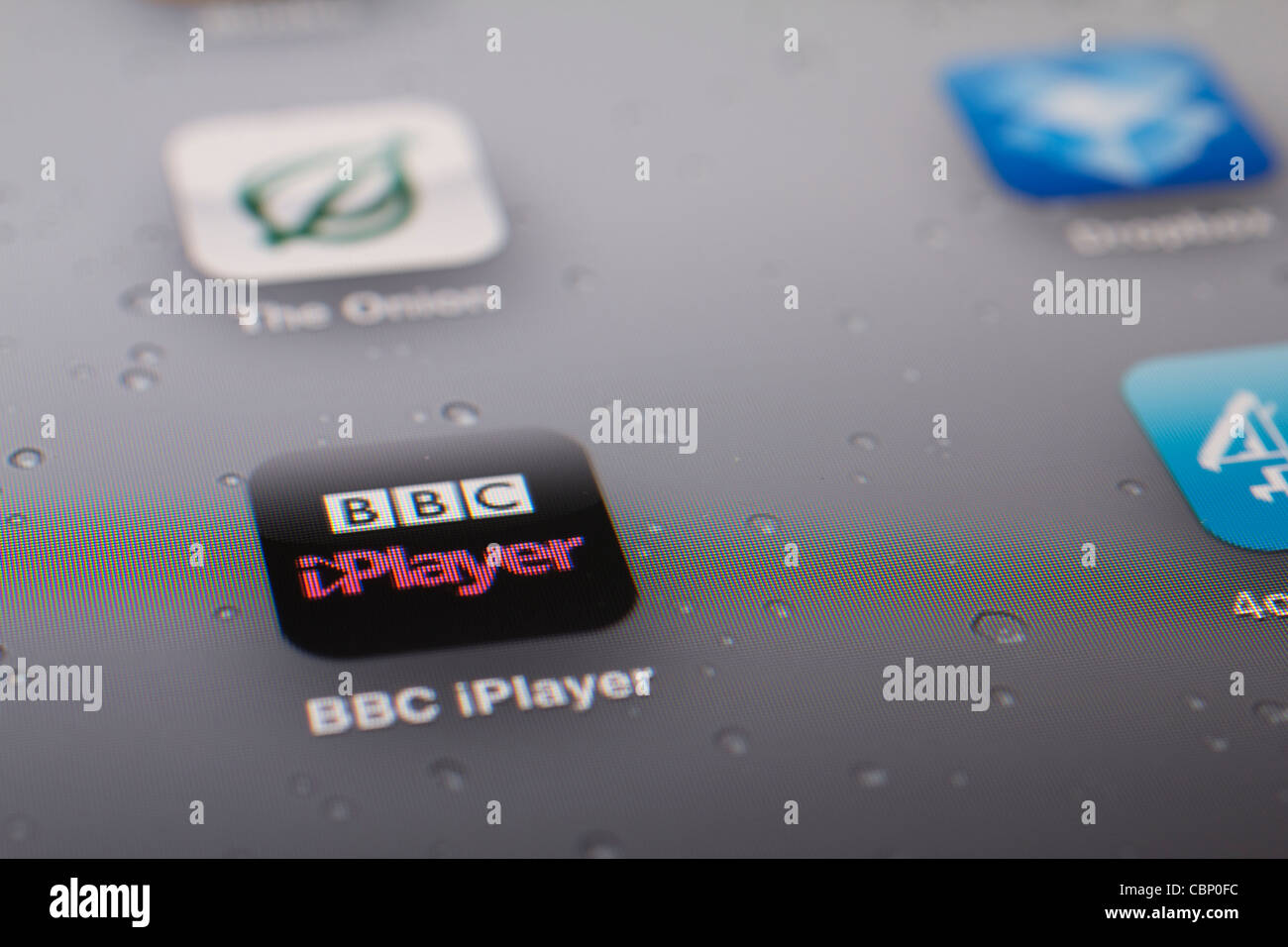 BBC iplayer logo on ipad Stock Photo