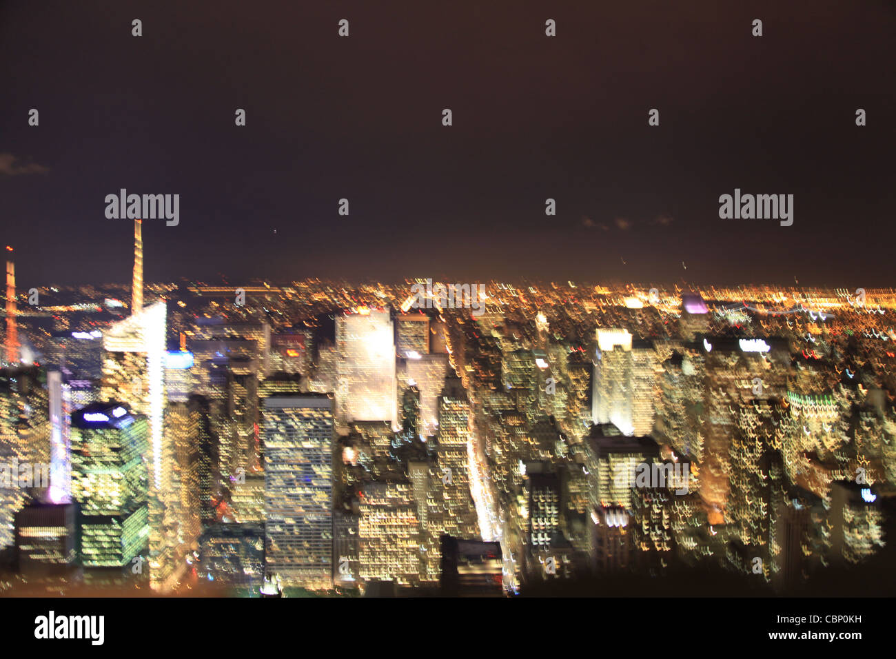 USA, Manhattan, New York City, View from Empire State Building at Night Stock Photo