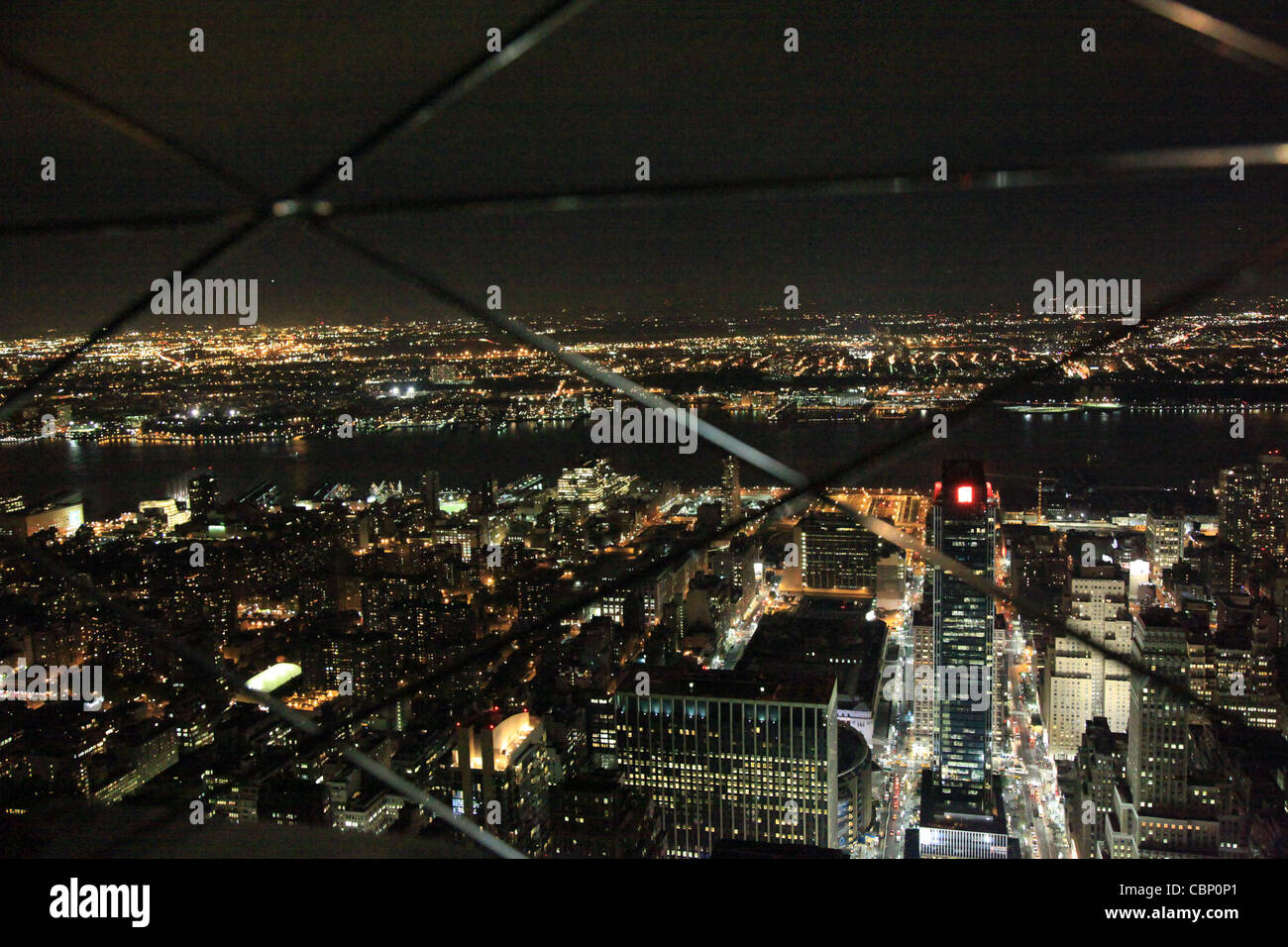 USA, Manhattan, New York City, View from Empire State Building at Night Stock Photo
