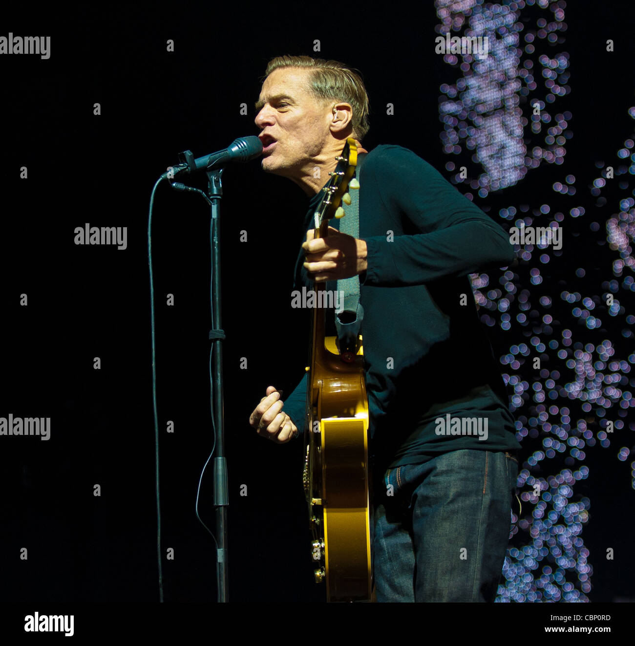 Bryan Adams performing at the Cardiff Motorpoint Arena during his