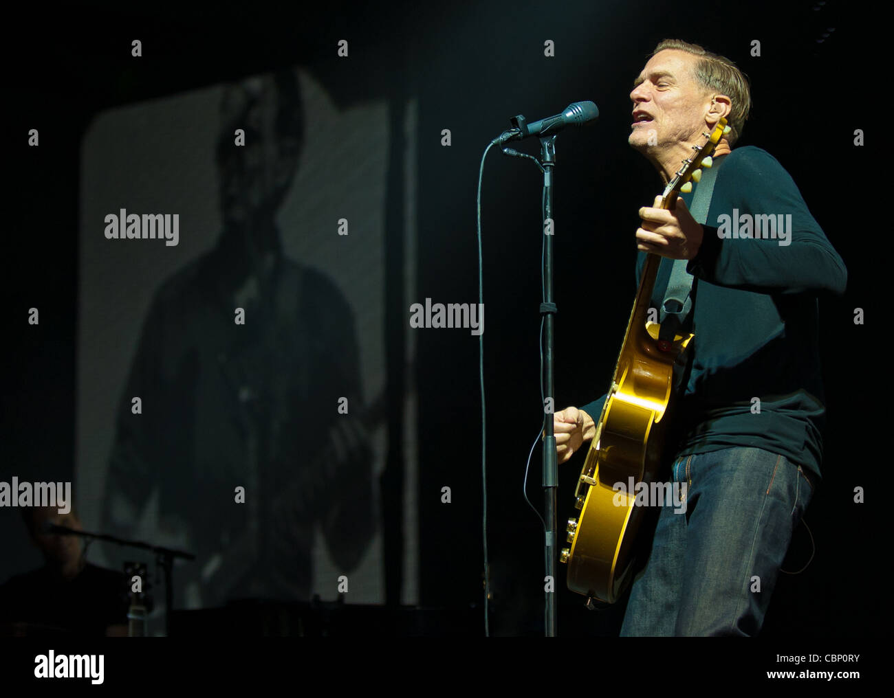 Bryan Adams performing at the Cardiff Motorpoint Arena during his