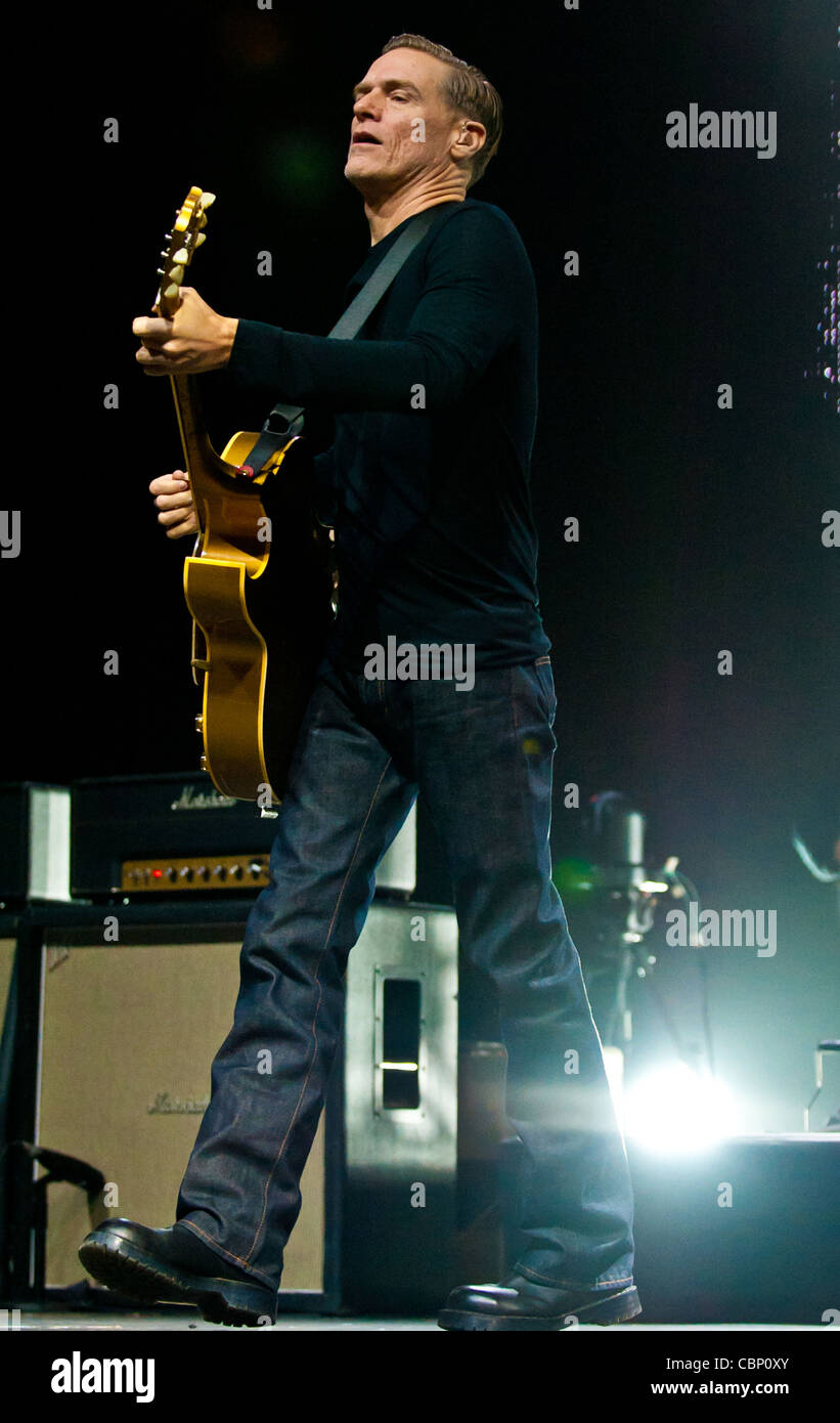 Bryan Adams performing at the Cardiff Motorpoint Arena during his