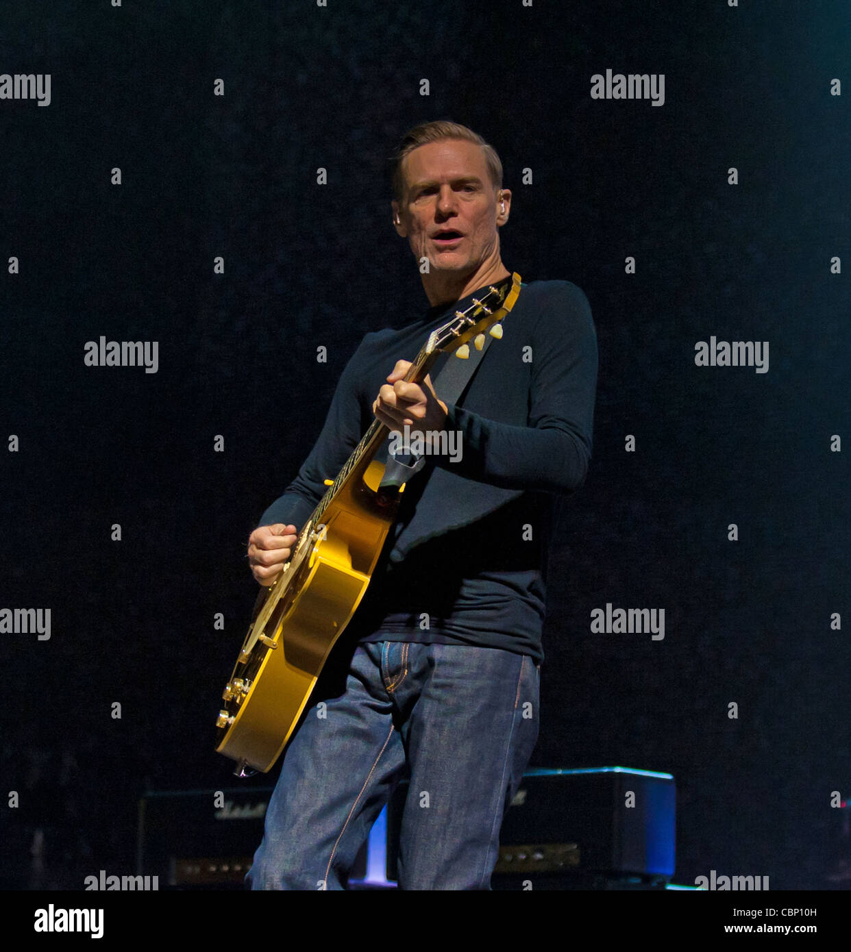 Bryan Adams performing at the Cardiff Motorpoint Arena during his