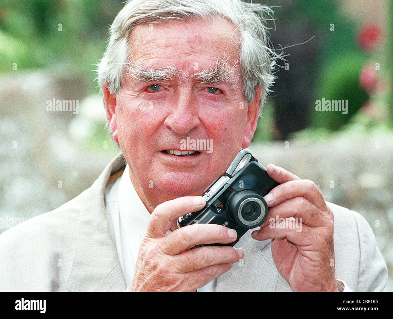 Lord Denis Healey exhibits his photographic work in Ditchling 1999. Picture by James Boardman. Stock Photo