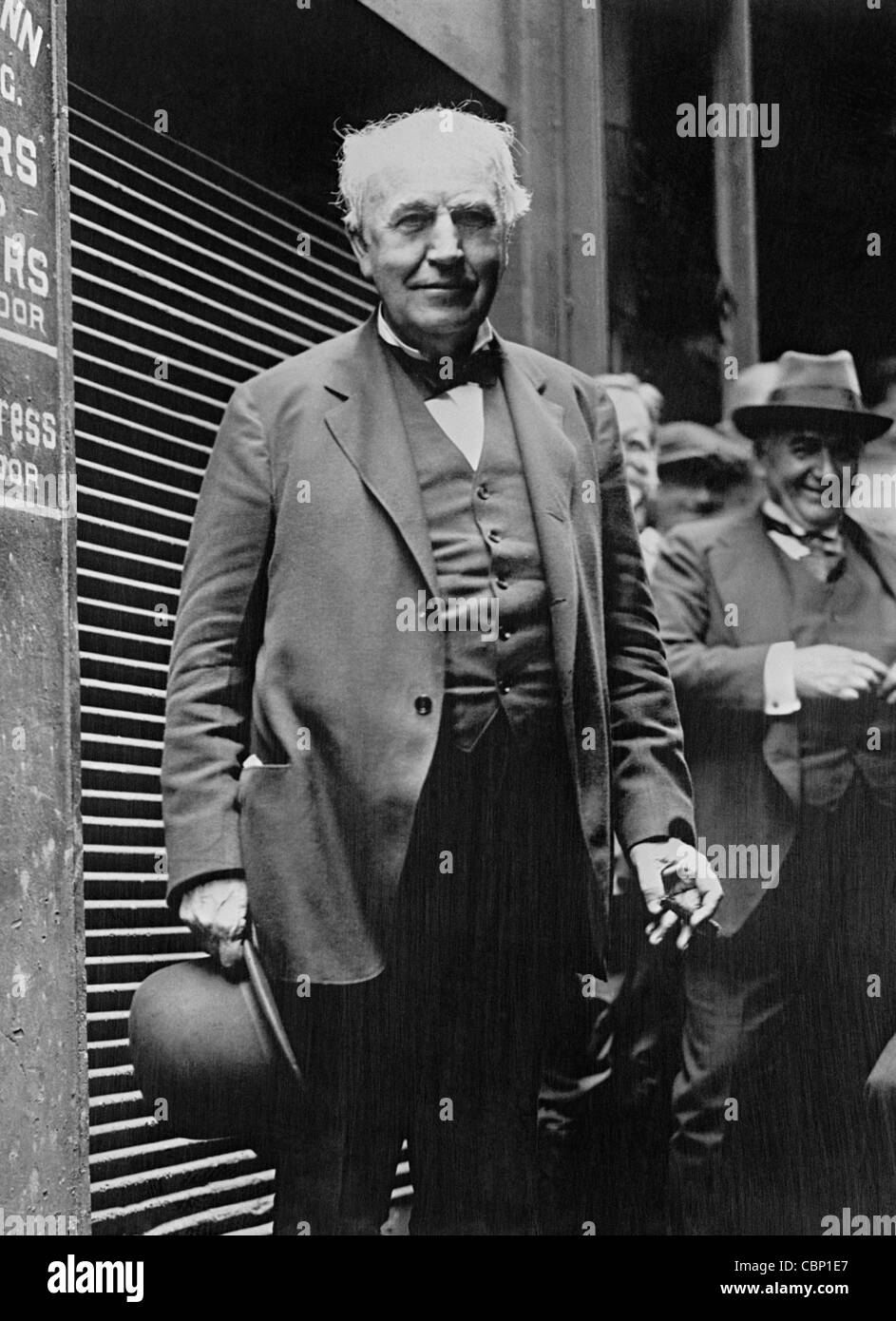 Vintage photo of American inventor and businessman Thomas Alva Edison (1847 – 1931). Picture by the National Photo Company circa 1925. Stock Photo