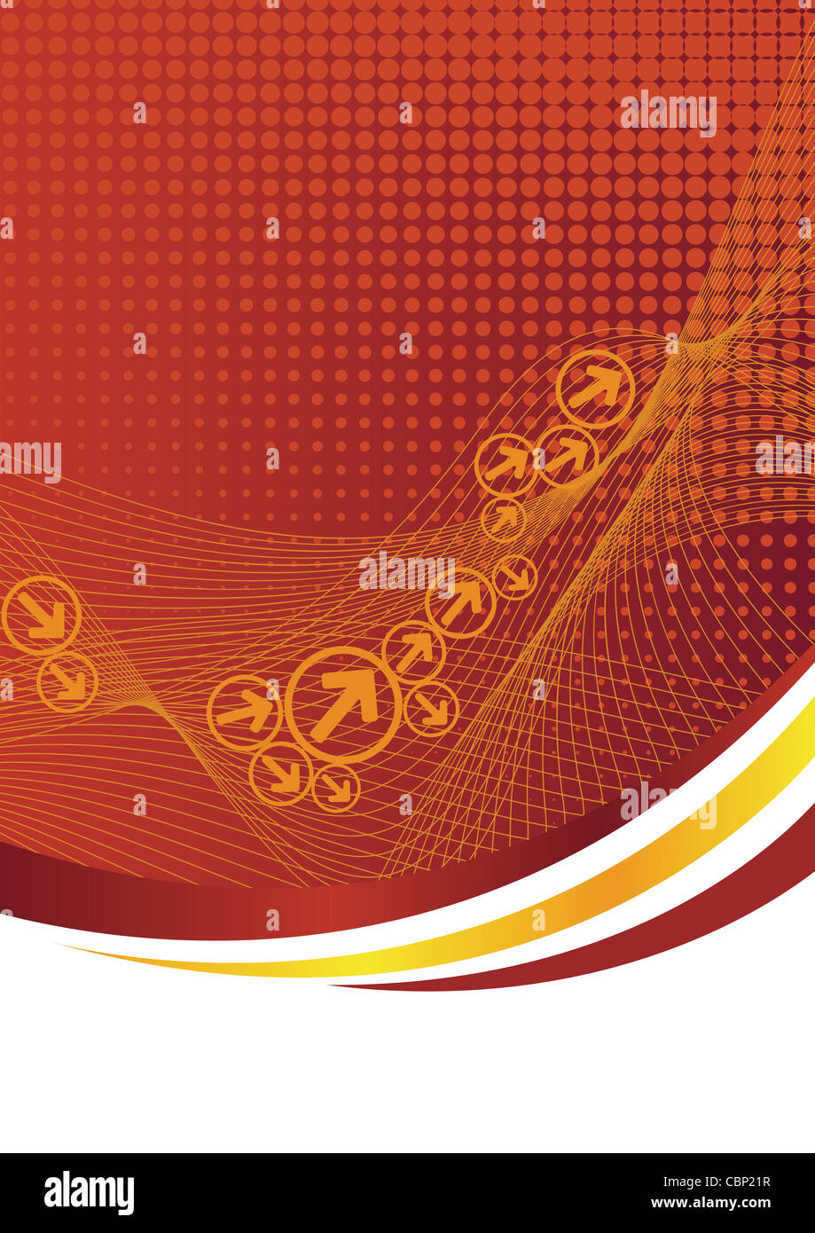 Red and yellow corporate background with halftone and arrows Stock ...