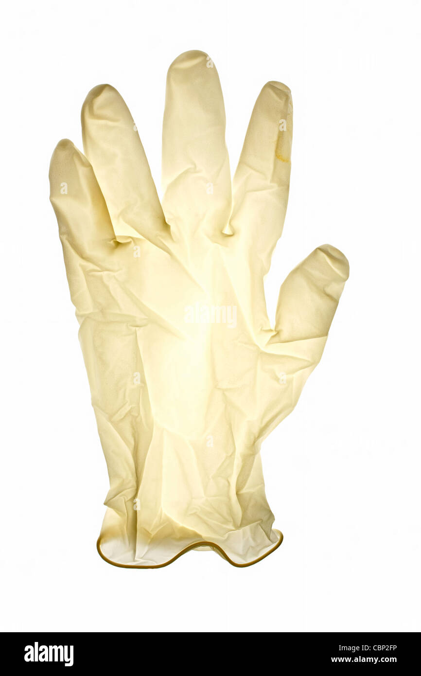 One latex glove on white background Stock Photo