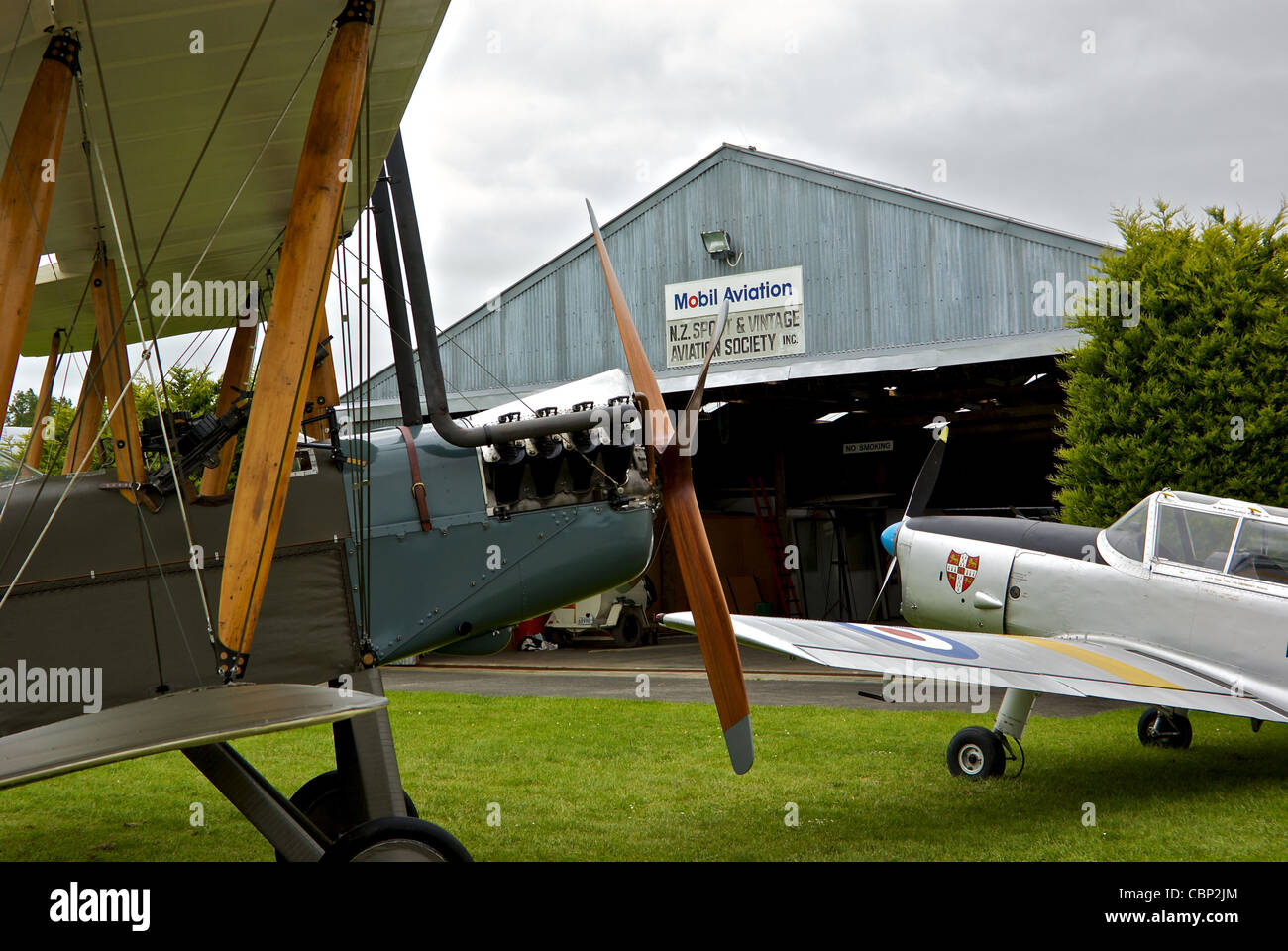 Canadian Chipmunk training airplane George Hood Aviation Museum New Zealand Sport & Vintage Aviation Society Stock Photo