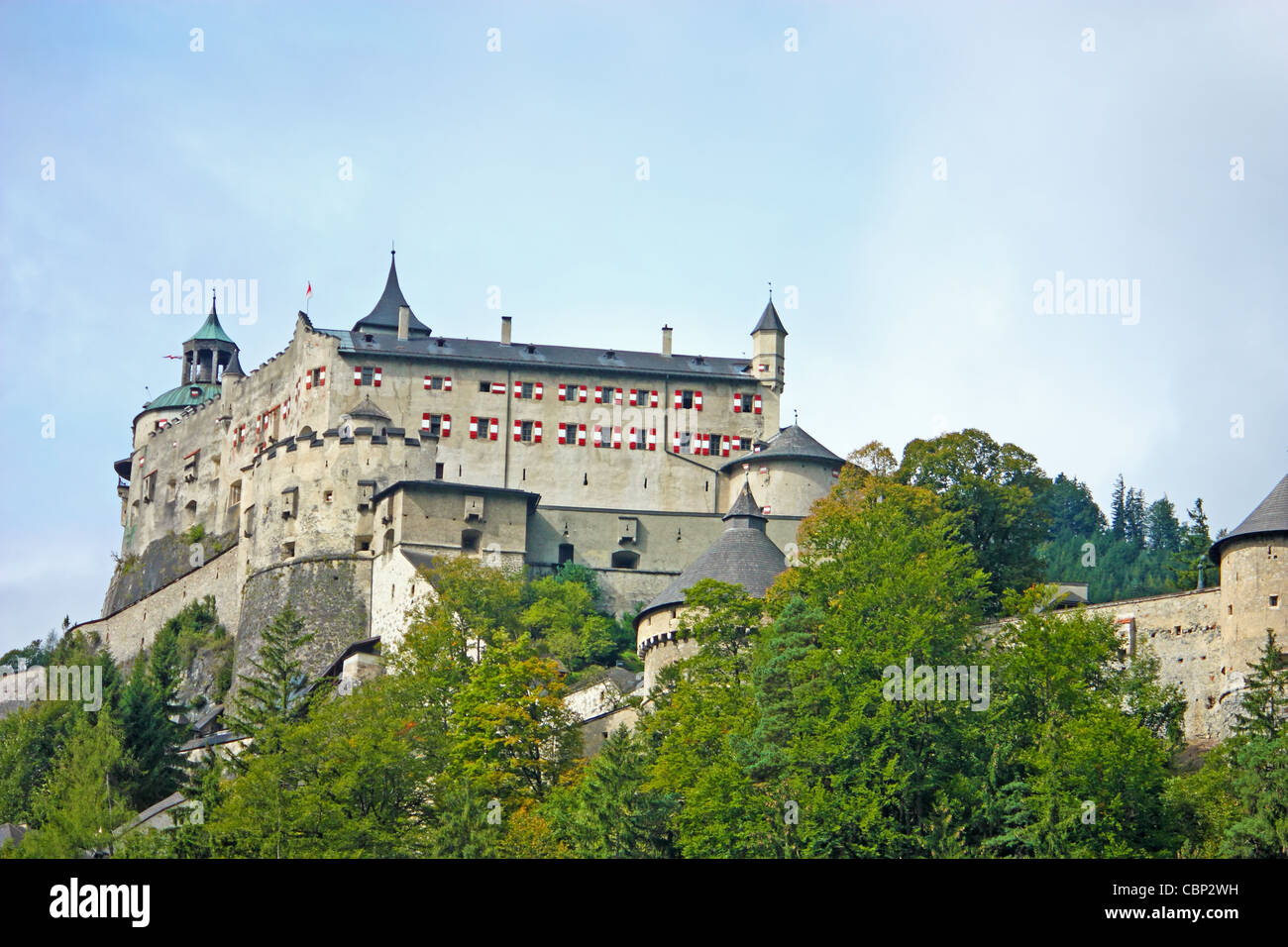 Hohenwerfen Castle, medieval castle in Austria near Salzburg Stock ...