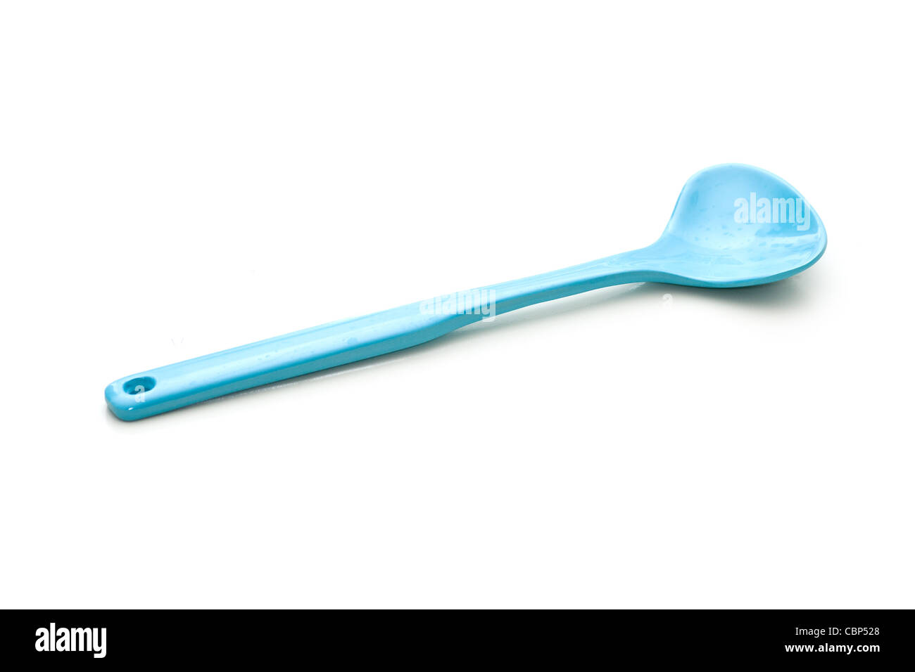 Blue plastic spoon Stock Photo