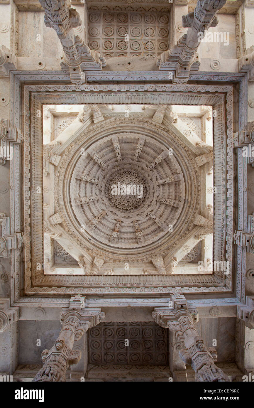 Dome Of Central Hall Ceiling Detail At The Ranakpur Jain Temple At 