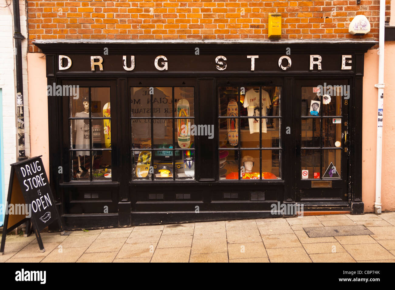 The Drug Store shop store in Norwich , Norfolk , England , Britain , Uk