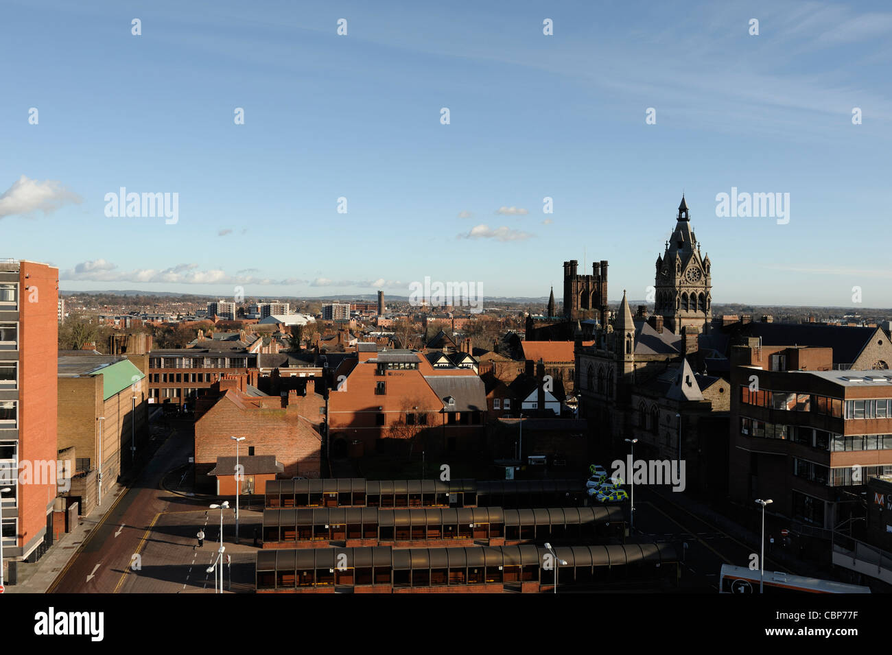 Chester Cathedral and Town Hall skyline Stock Photo
