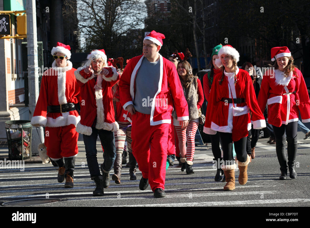 SantaCon, Manhattan, New York City, NYC, USA Stock Photo