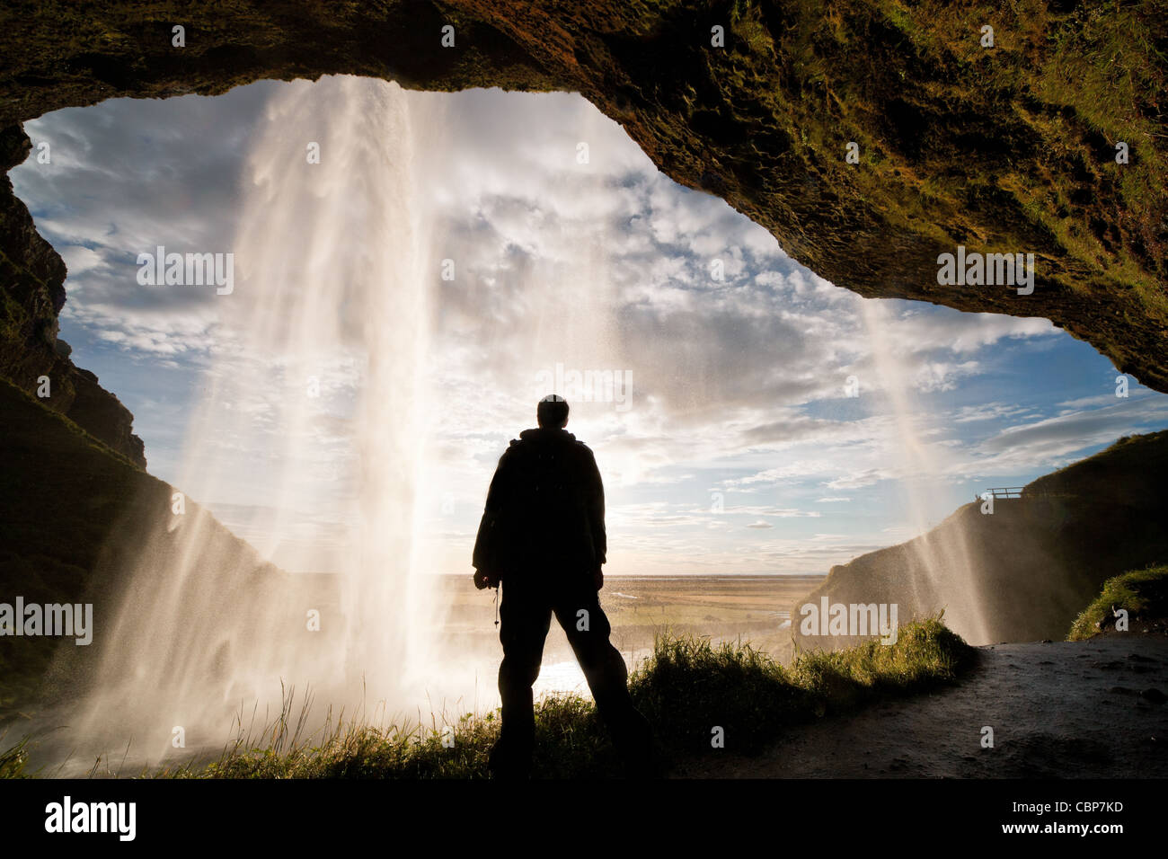 Sunset iceland waterfall hi-res stock photography and images - Alamy