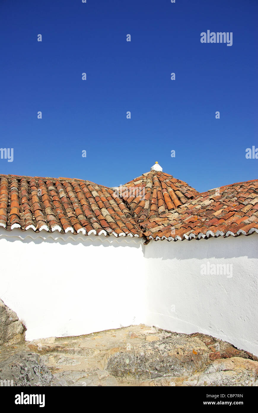 Closeup of portuguese old roof. Stock Photo