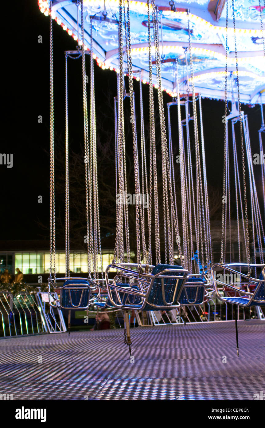 A fun fair ride in Birmingham's German Market Stock Photo Alamy