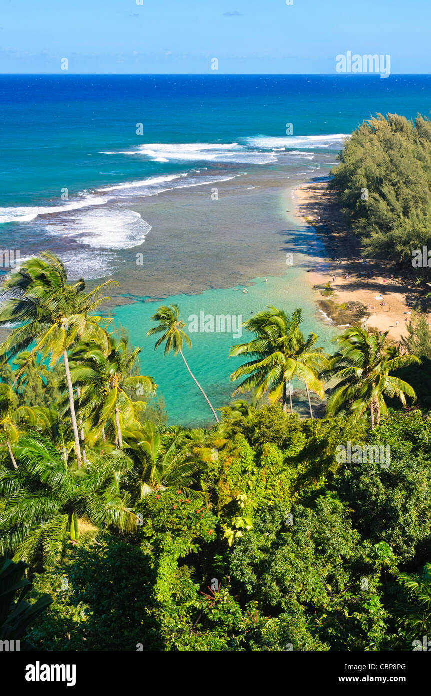 Tunnel Beach, Kauai North Shore, Hawaii, USA Stock Photo