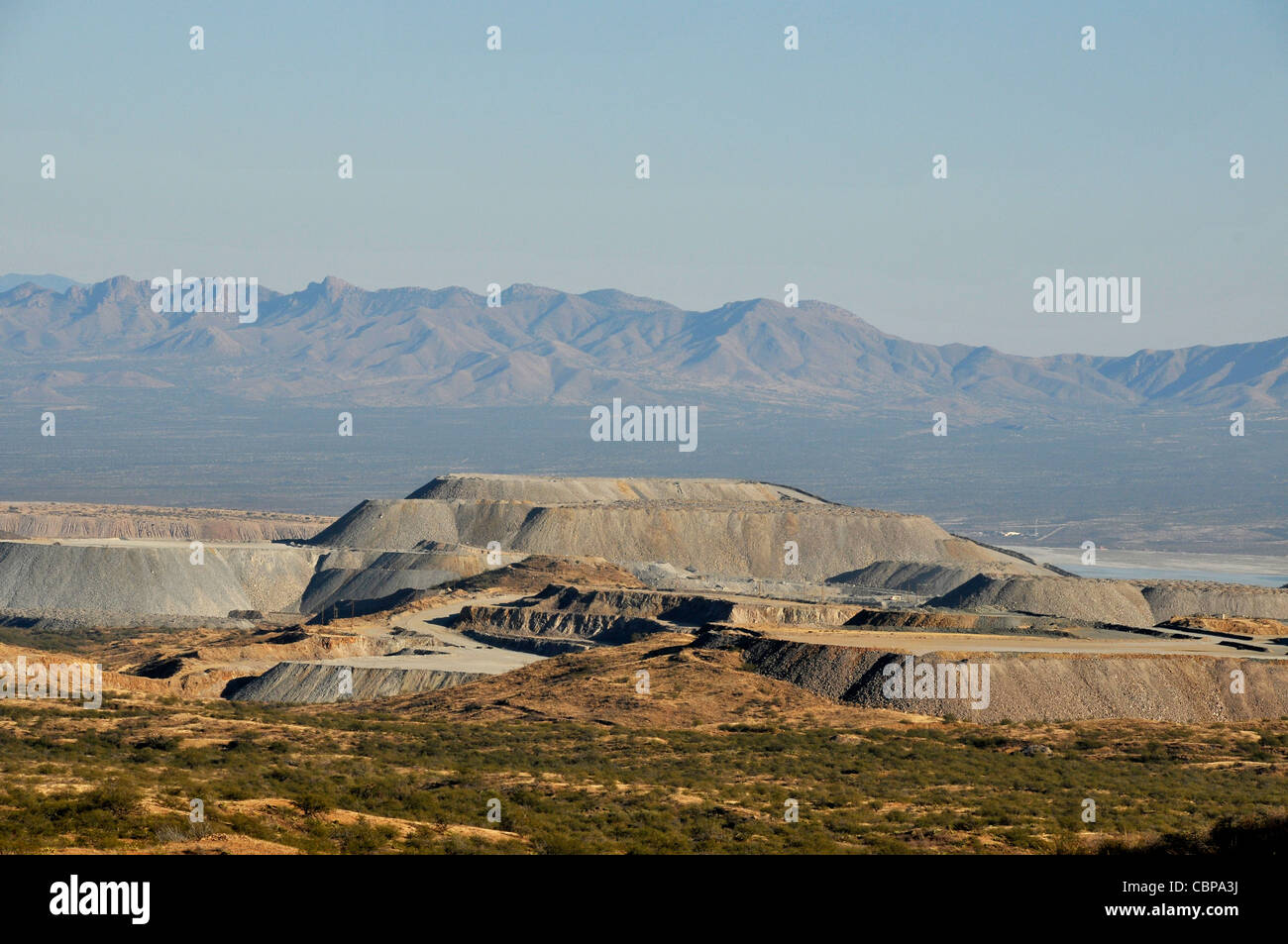Copper mines in Sahuarita and Green Valley, Arizona, USA, line the