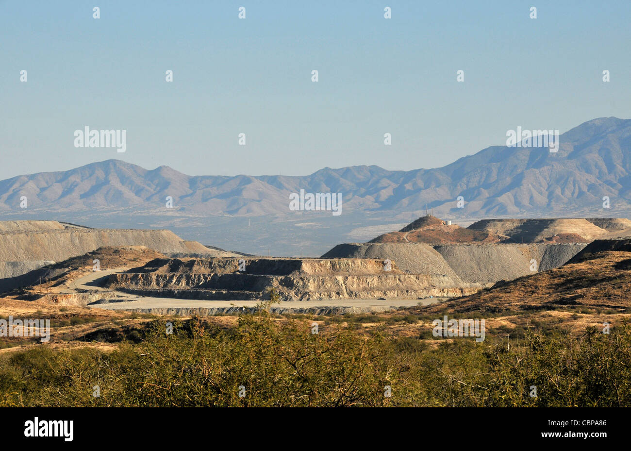 Copper mines in Sahuarita and Green Valley, Arizona, USA, line the