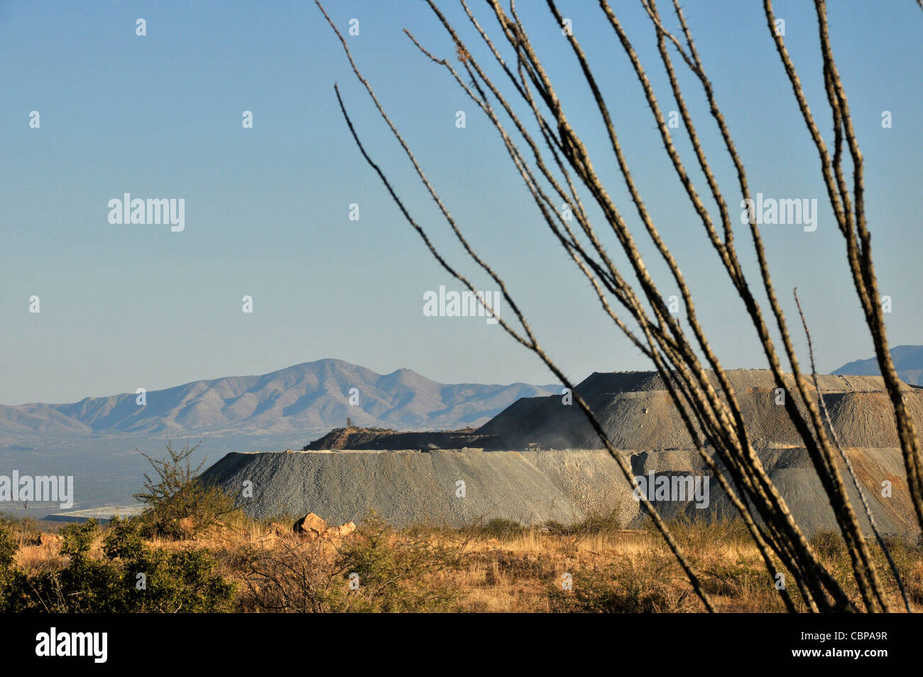 Copper mines in Sahuarita and Green Valley, Arizona, USA, line the