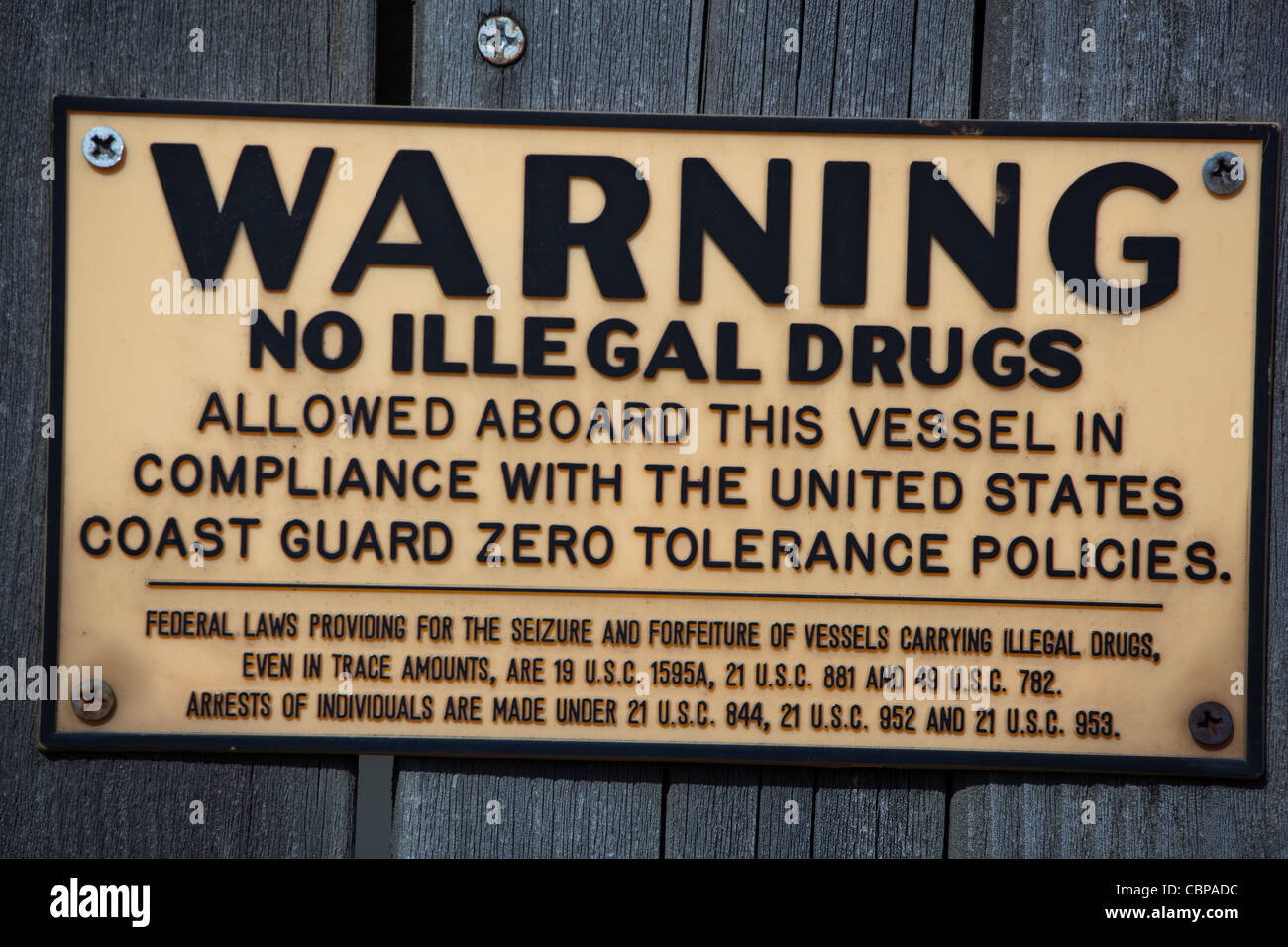 Illegal drugs warning sign Stock Photo