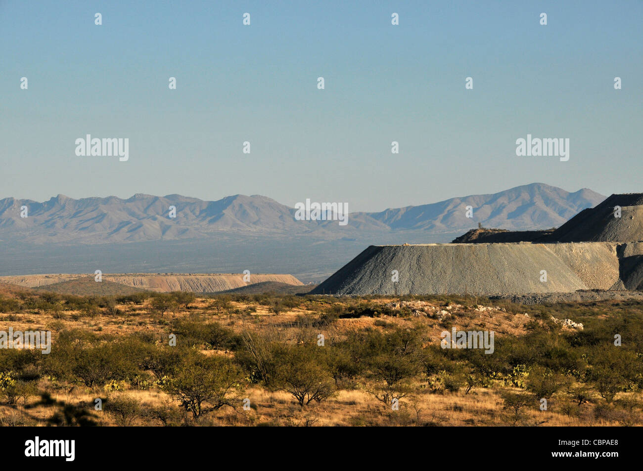 Copper mines in Sahuarita and Green Valley, Arizona, USA, line the