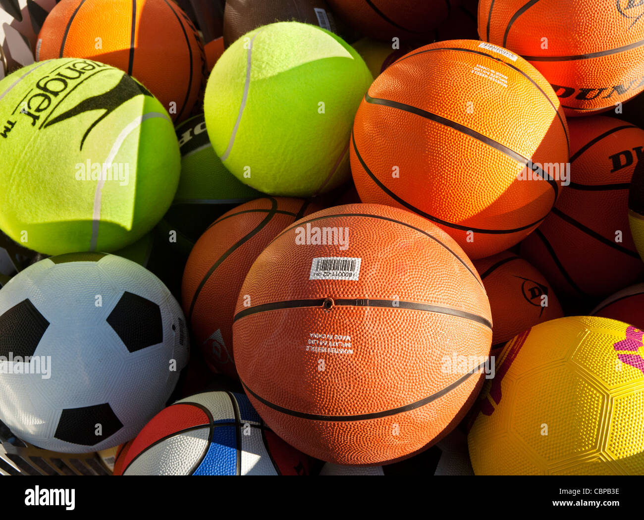 A Collection Of Assorted Sports Balls Stock Photo Alamy