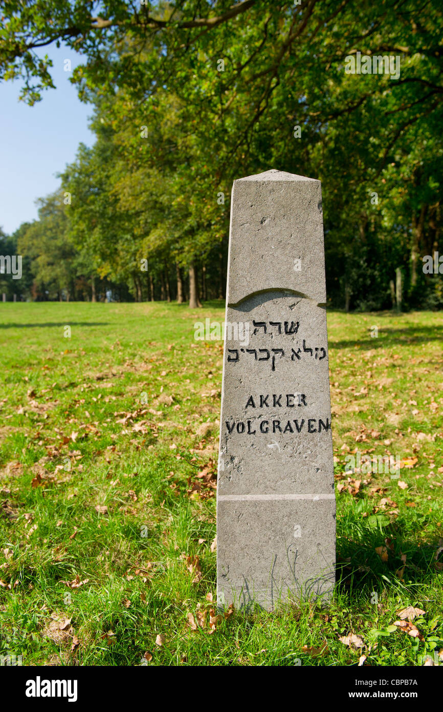 Akker met graven op de oude Joodse begraafplaats in Muiderberg Stock