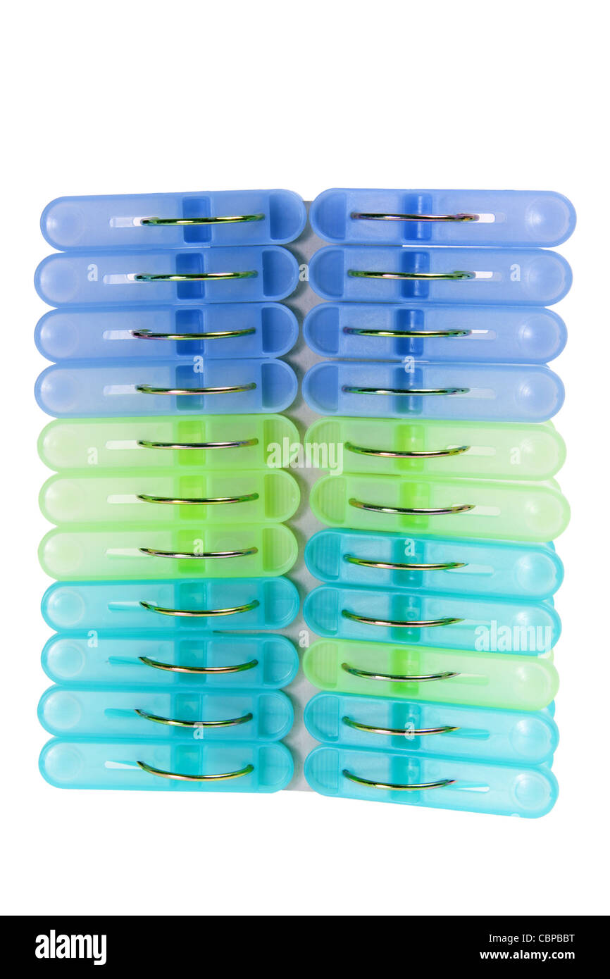 Plastic Clothes Pegs Stock Photo Alamy