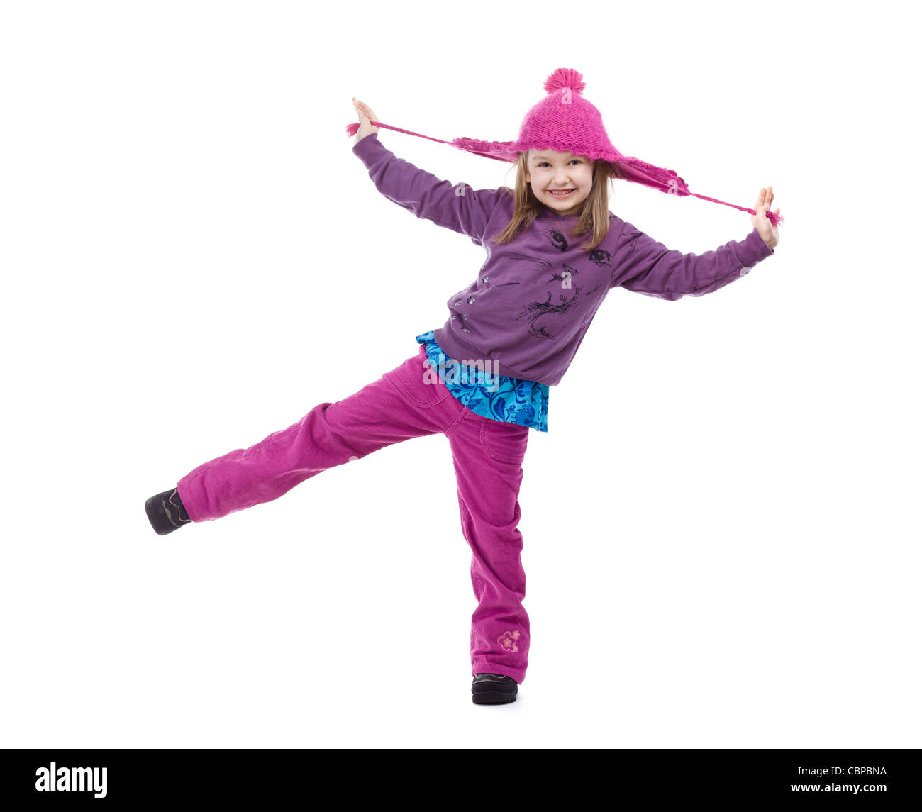 Happy girl wearing winter hat Stock Photo Alamy