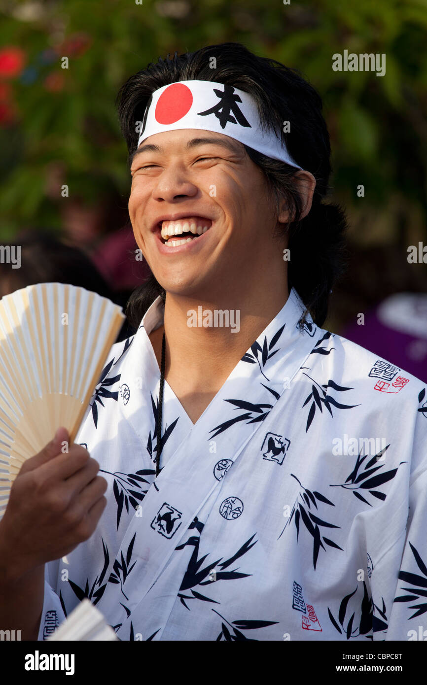 Japanese man in traditional costume hires stock photography and images