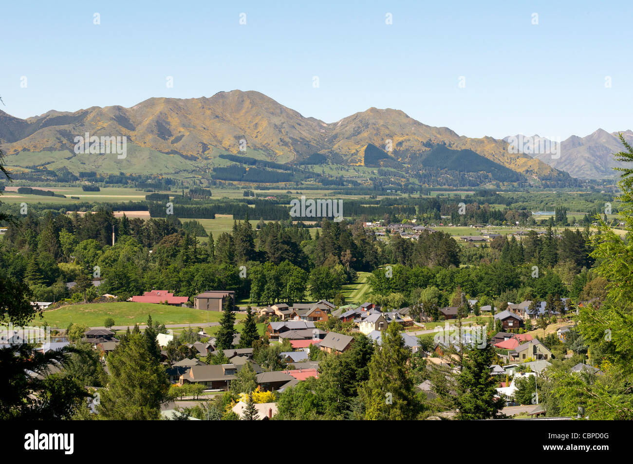 Hanmer Springs Valley South Island New Zealand Stock Photo