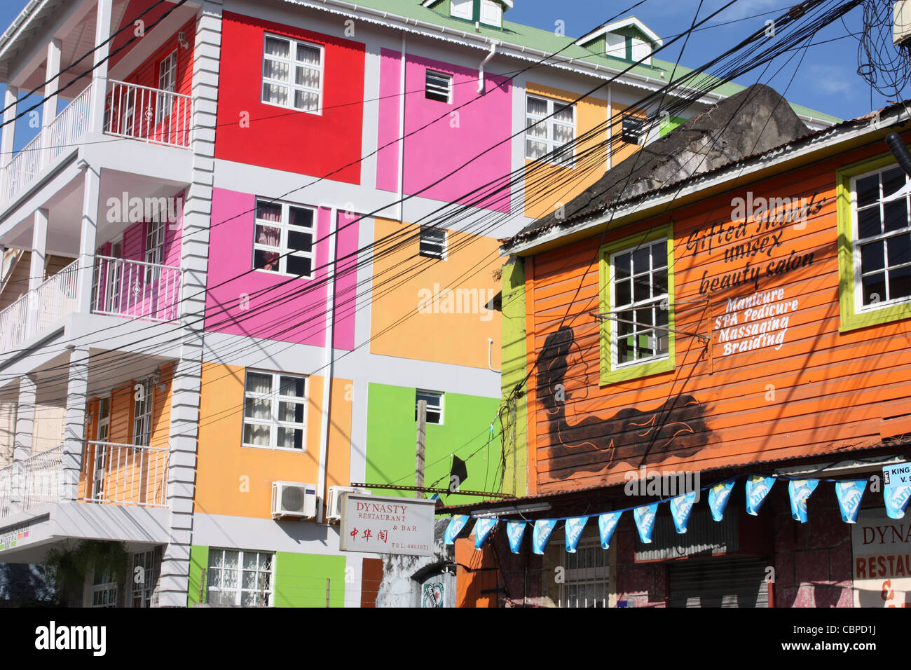 Colourful Buildings, Roseau, Dominica Stock Photo Alamy