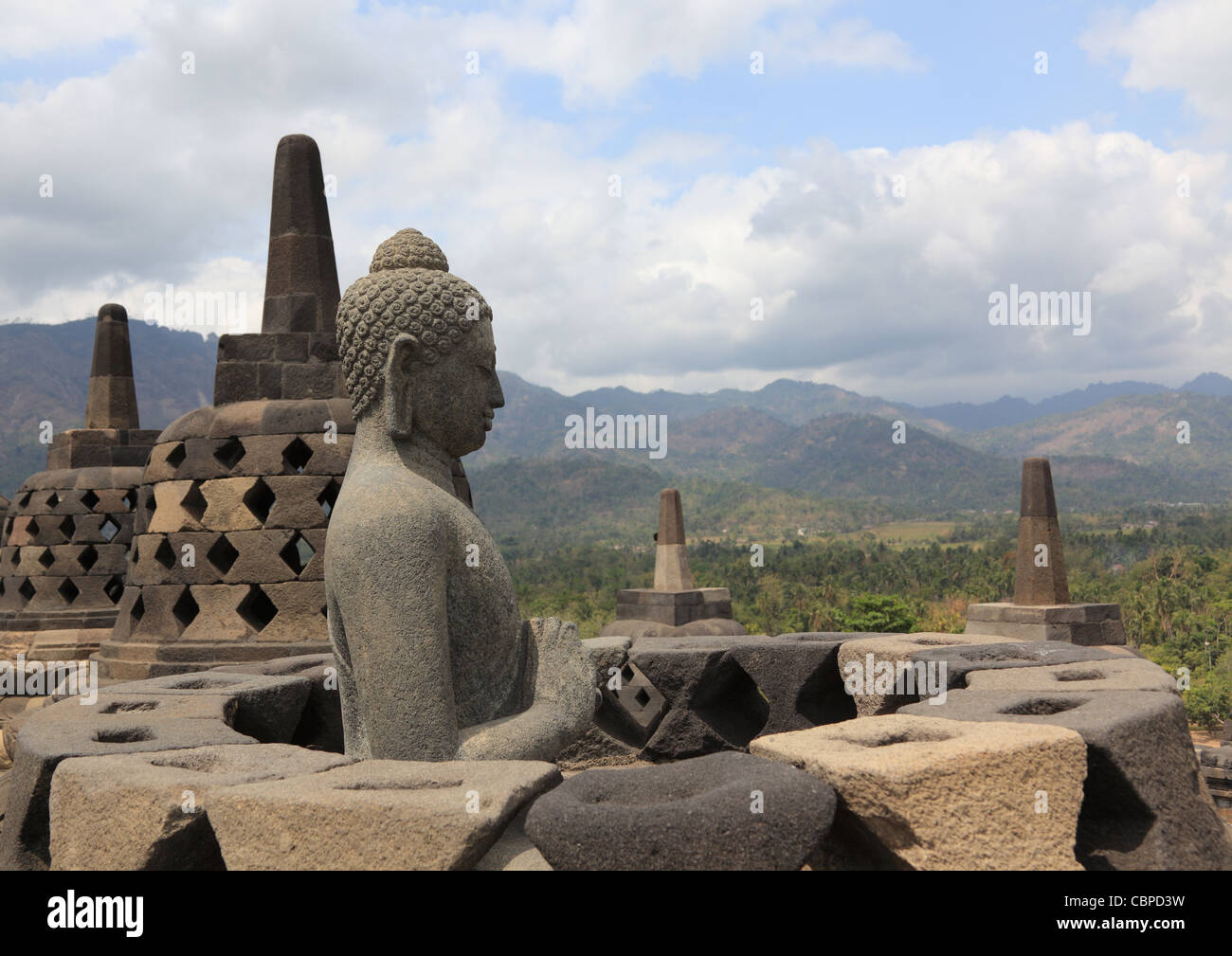 Borobudur in Indonesia Stock Photo