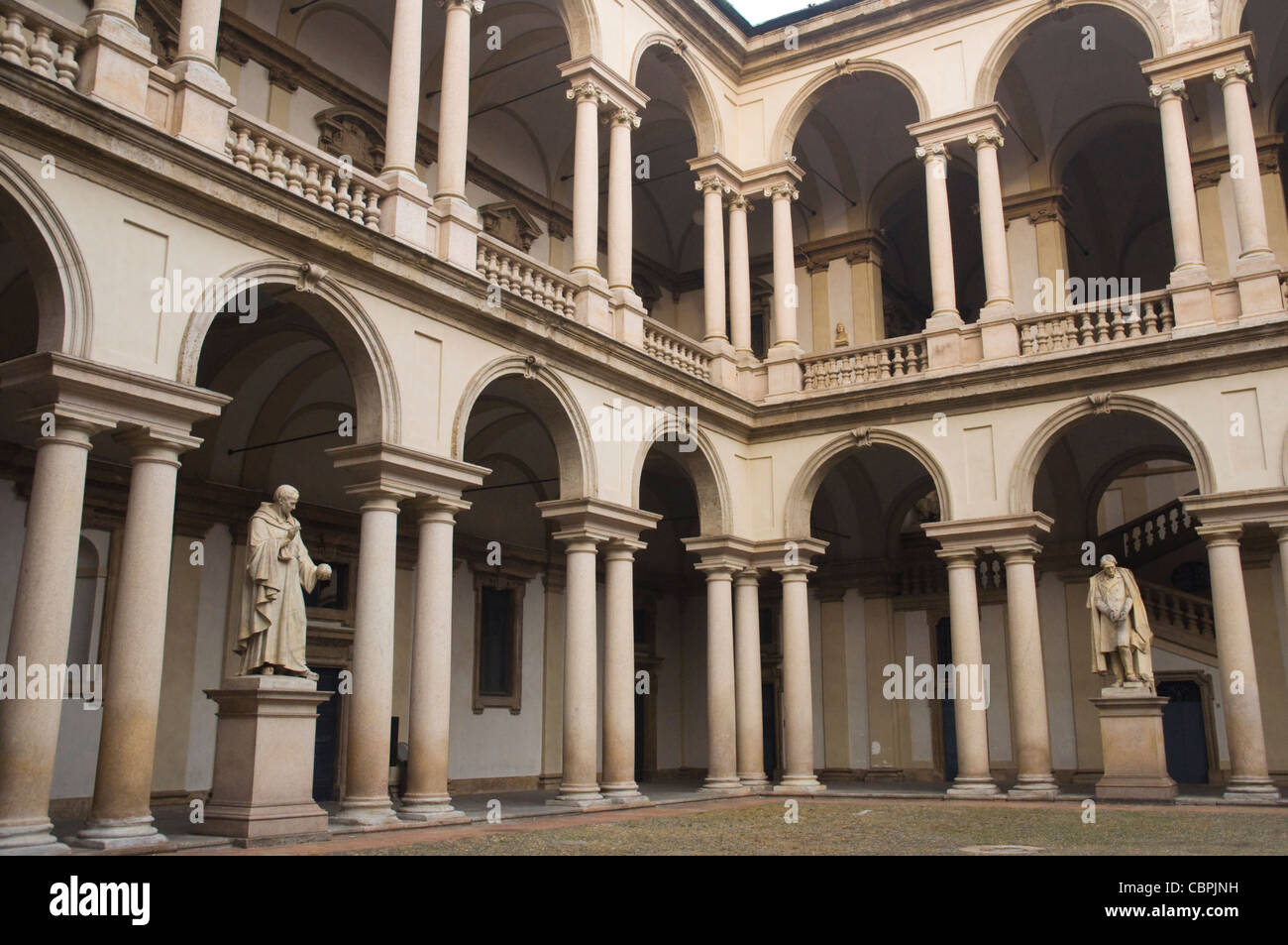 Pinacoteca di Brera art museum courtyard Brera district central Milan Lombardy region Italy Europe Stock Photo
