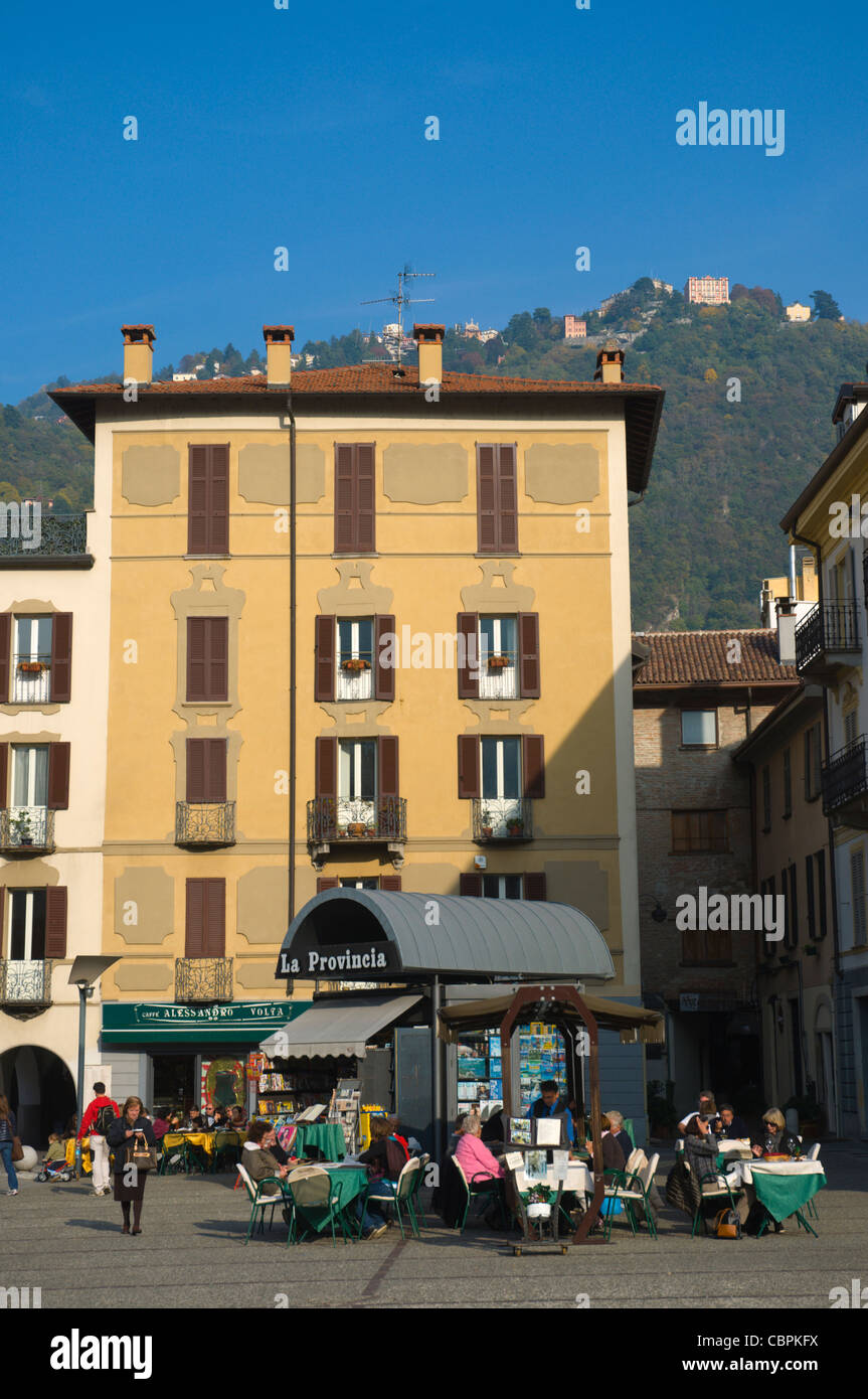 Piazza Alessandro Volta square old town Como Lombardy region Italy Europe Stock Photo