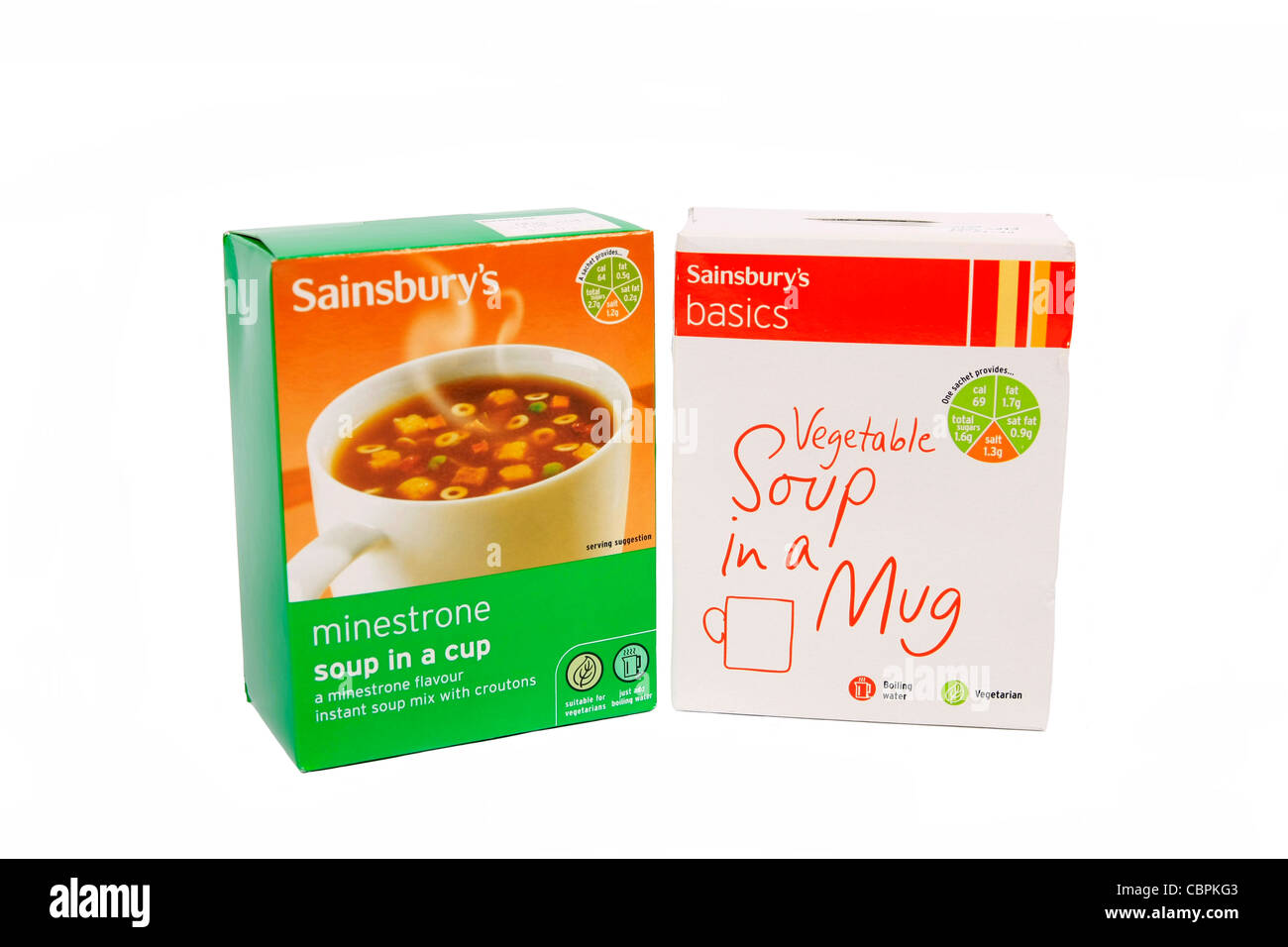 Basic and Regular Cuppa Soup on offer at a supermarket for families on low and normal incomes Stock Photo
