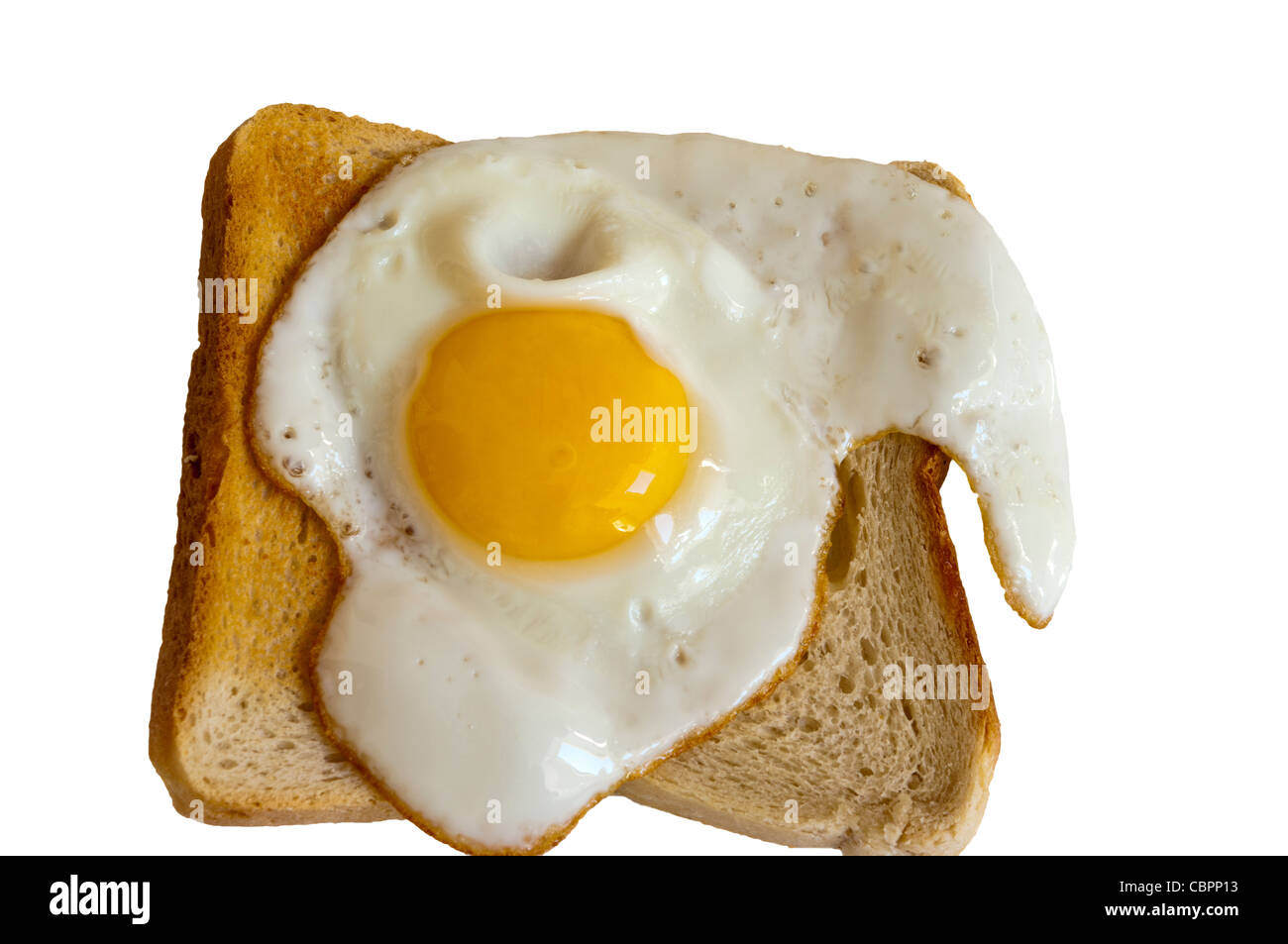 A Fried Egg On A Slice Of Toast Stock Photo