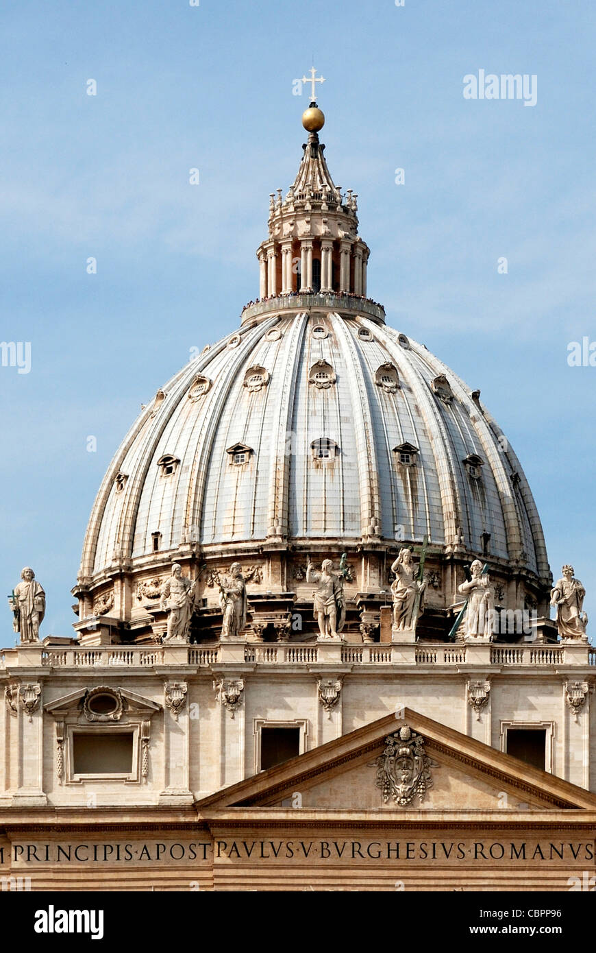 Saint Peters Basilica on the Saint Peters Square in Vatican City in Rome. Stock Photo