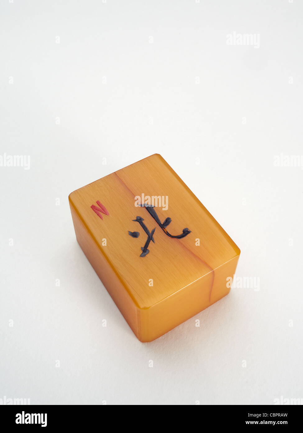 A Mahjong tile, representing the North wind. Stock Photo