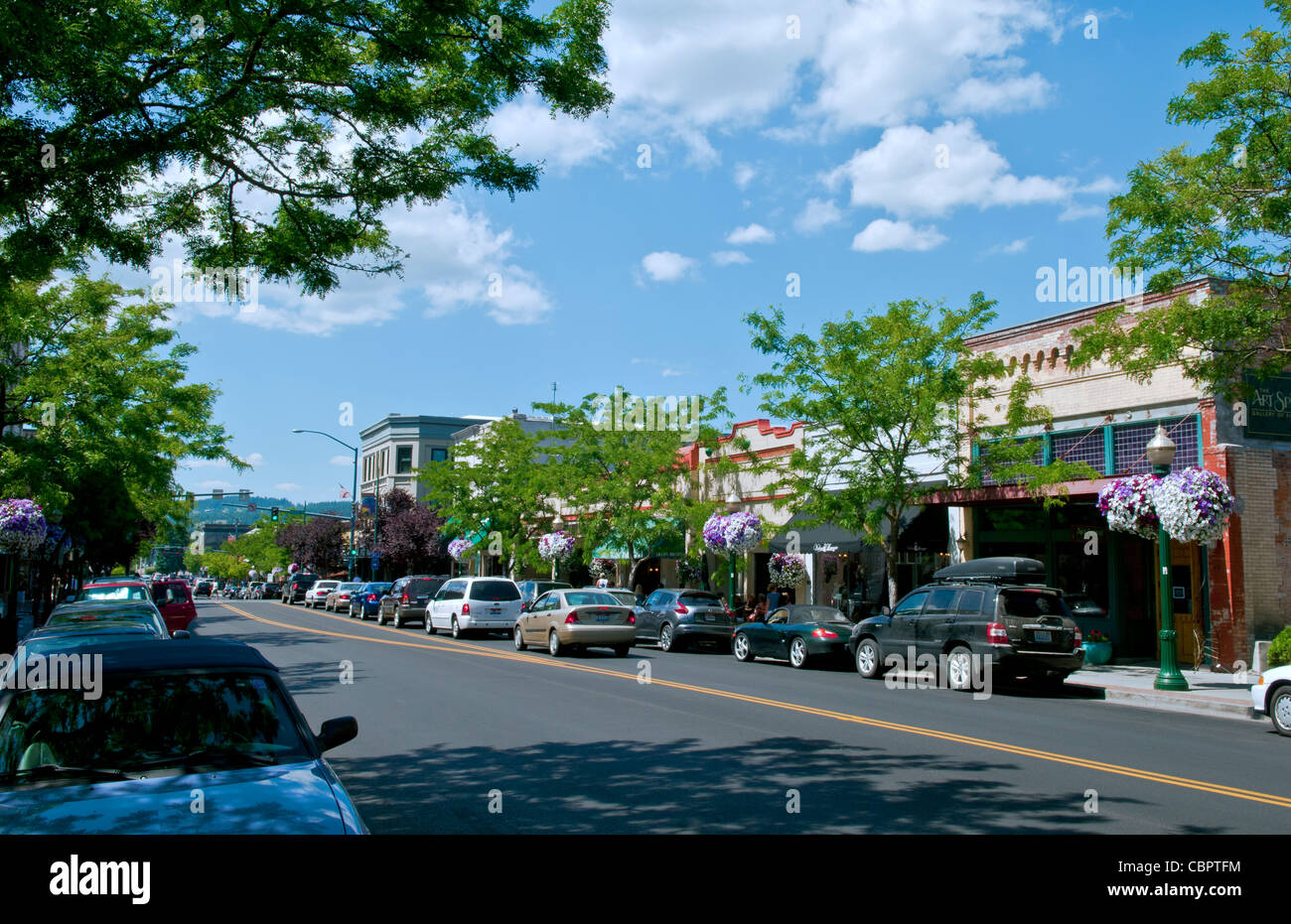 Downtown center of city on Sherman Avenue or Main Street in Coeur D